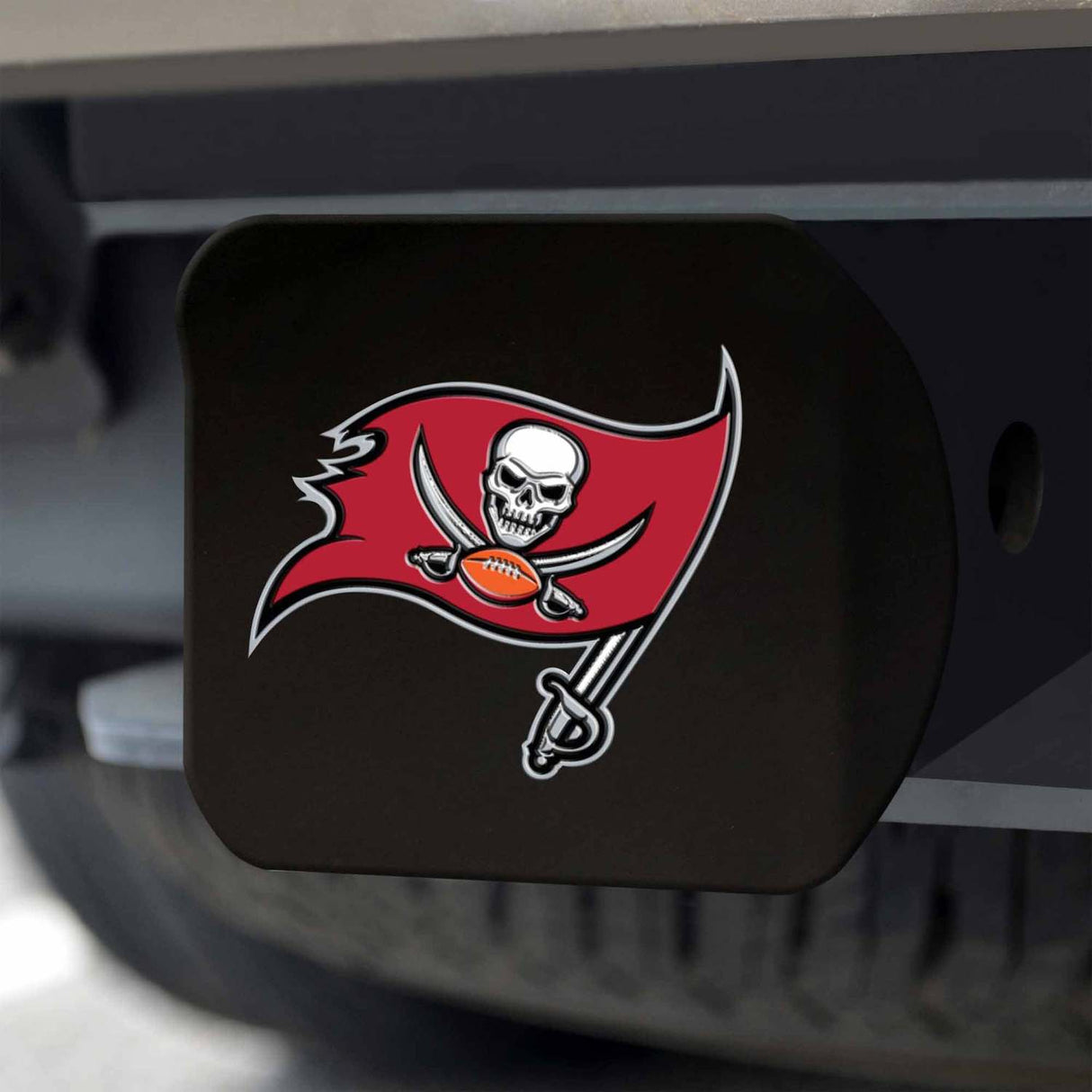 Fanmats Tampa Bay Buccaneers Black 3D Color Emblem Metal Hitch Cover Fan Gear NFL Tampa Bay Buccaneers
