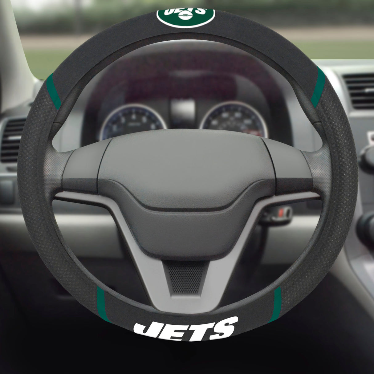 Fanmats New York Jets Embroidered Steering Wheel Cover Fan Gear NFL New York Jets