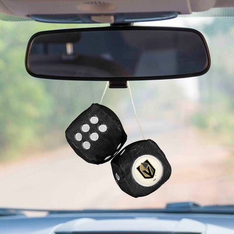 Fanmats Vegas Golden Knights Team Color Fuzzy Dice Décor 3" Set Fan Gear NHL Vegas Golden Knights