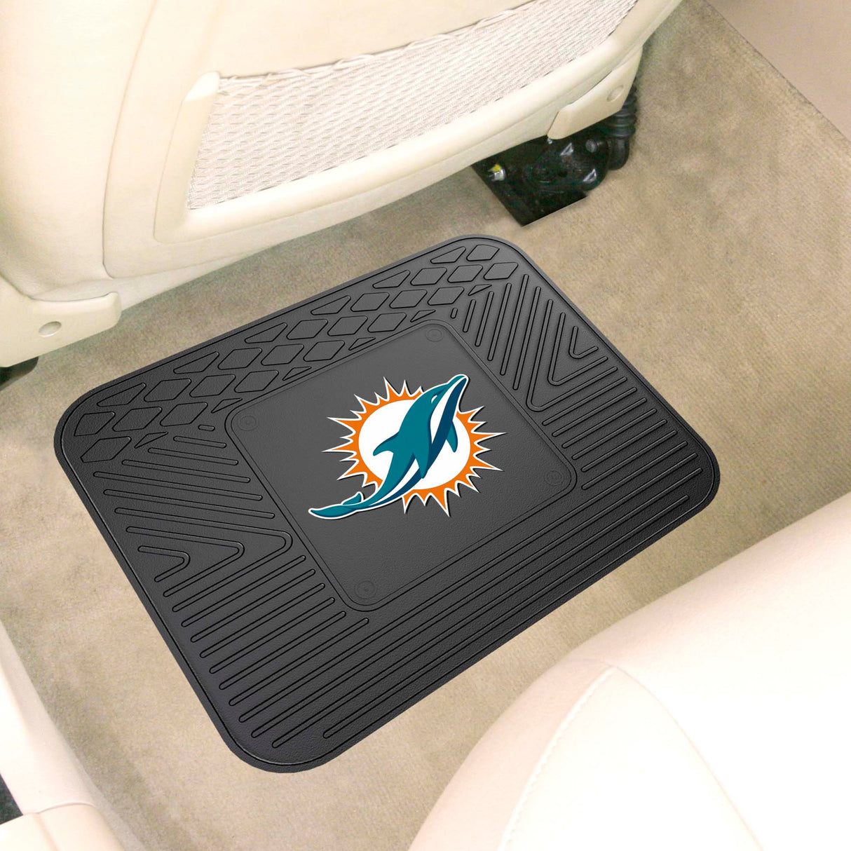 Fanmats Miami Dolphins Back Seat Car Utility Mat - 14" x 17" Fan Gear NFL Miami Dolphins