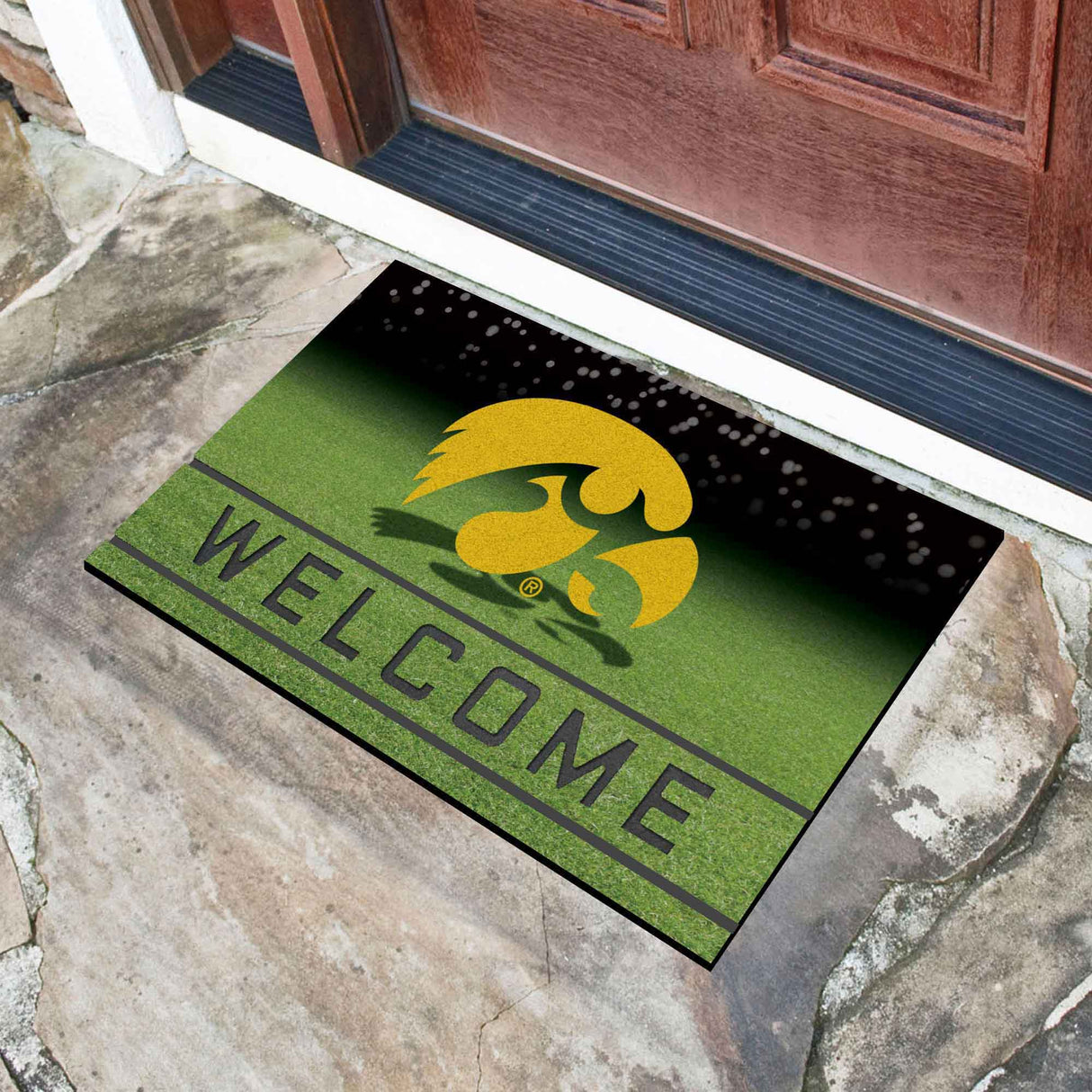 Fanmats Iowa Hawkeyes Rubber Door Mat - 18" x 30" Fan Gear NCAA Iowa Hawkeyes