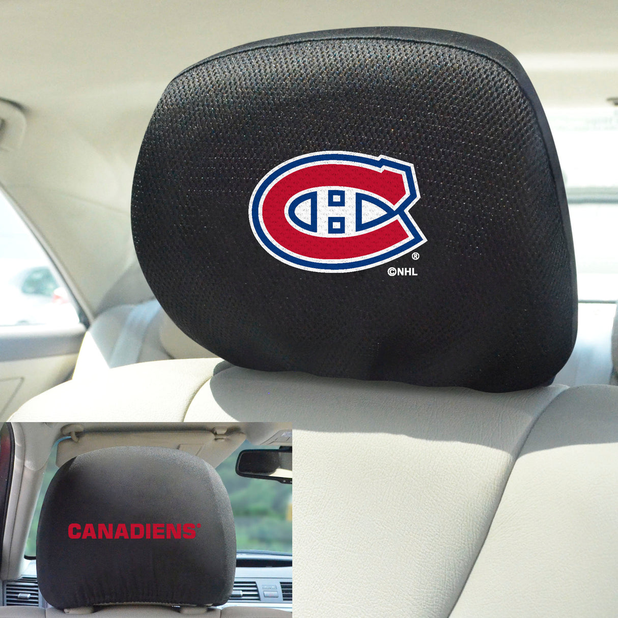 Fanmats Montreal Canadiens Embroidered Head Rest Cover Set - 2 Pieces Fan Gear NHL Montreal Canadiens