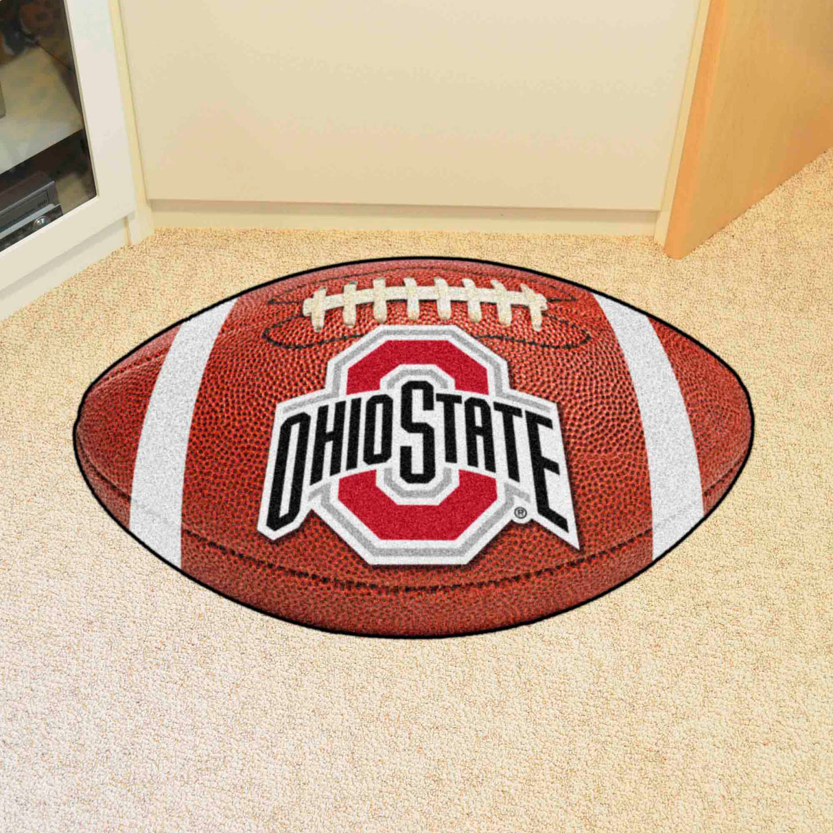 Fanmats Ohio State Buckeyes Football Rug - 20.5" x 32.5" Fan Gear NCAA Ohio State Buckeyes
