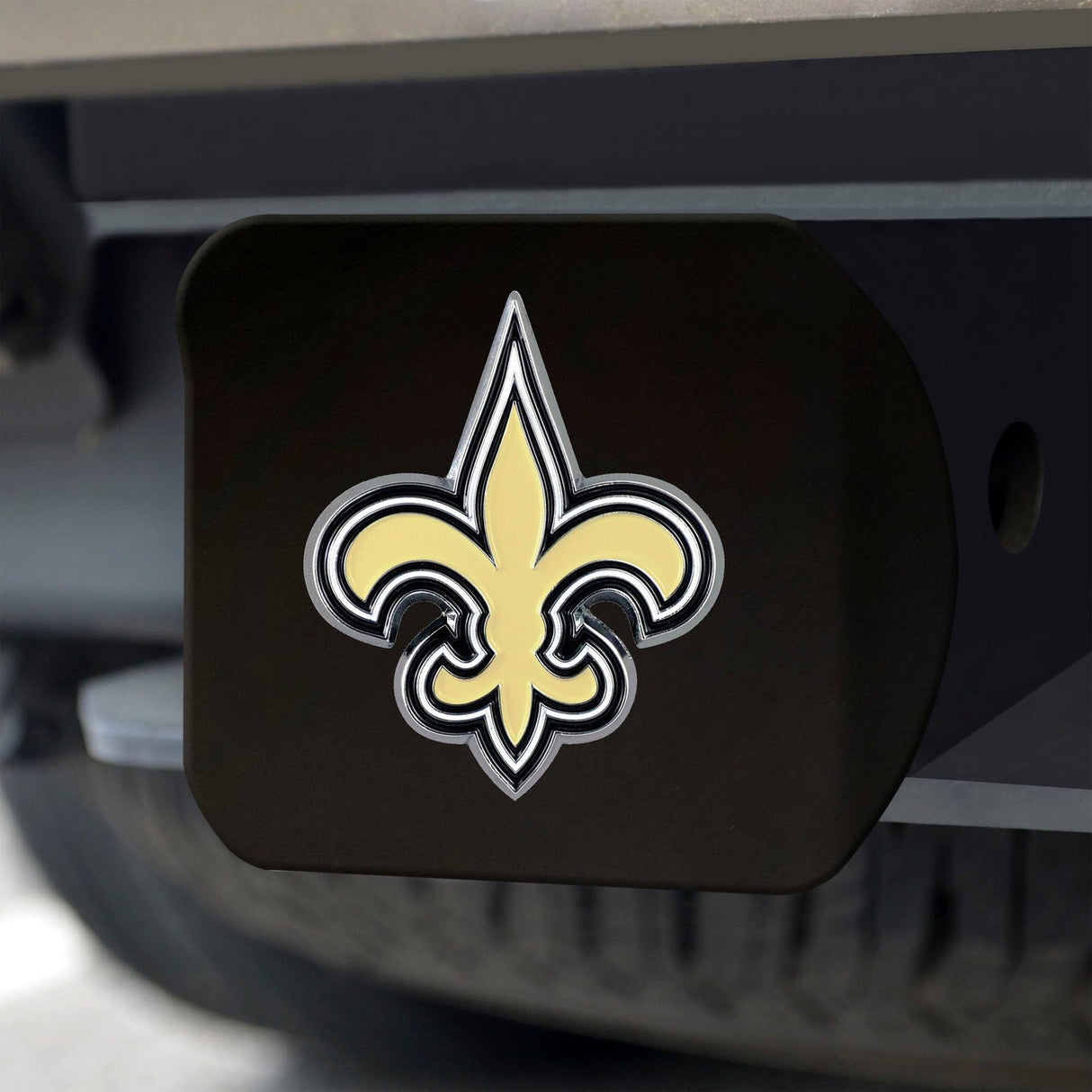 Fanmats New Orleans Saints Black 3D Color Emblem Metal Hitch Cover Fan Gear NFL New Orleans Saints