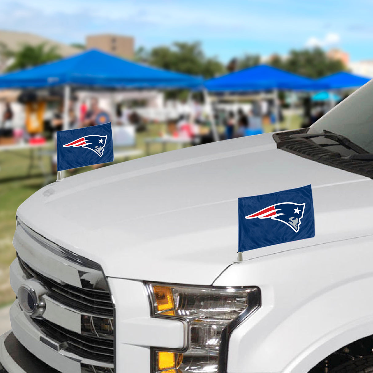 Fanmats New England Patriots Ambassador Car Flags - 2 Pack Mini Auto Flags, 4" X 6" Fan Gear NFL New England Patriots