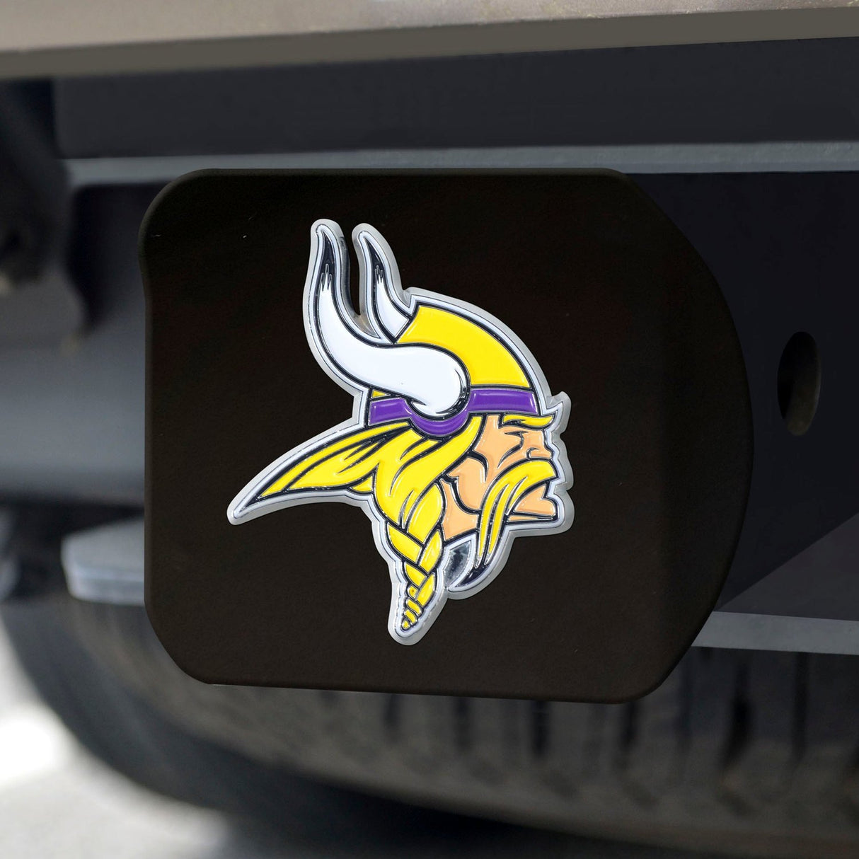 Fanmats Minnesota Vikings Black 3D Color Emblem Metal Hitch Cover Fan Gear NFL Minnesota Vikings