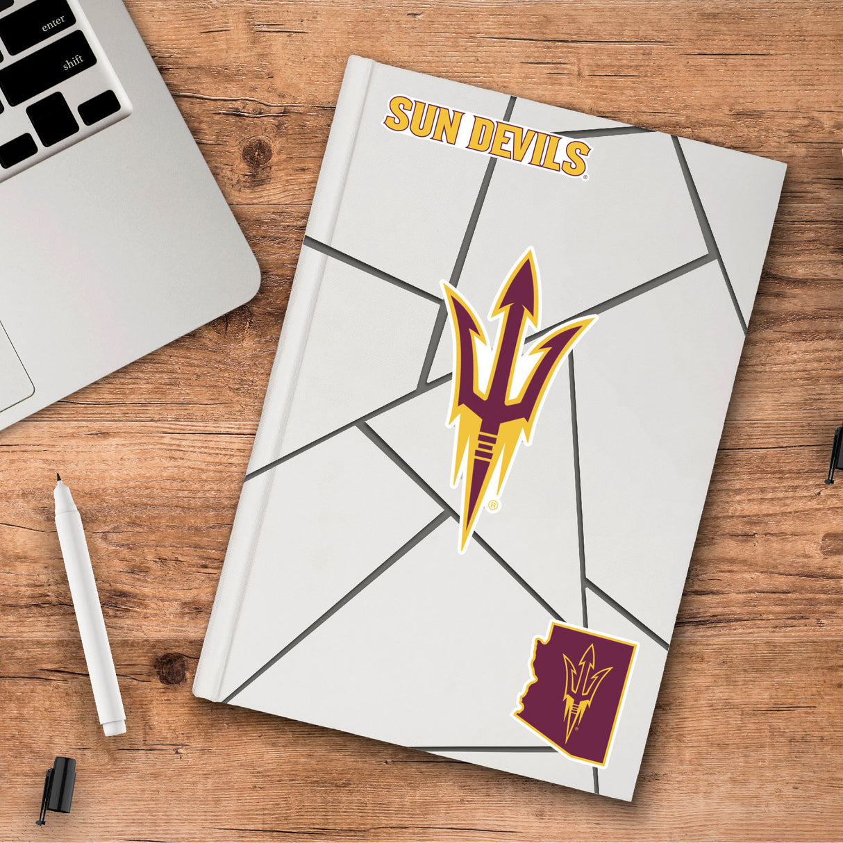 Fanmats Arizona State Sun Devils 3 Piece Decal Sticker Set Fan Gear NCAA Arizona State Sun Devils