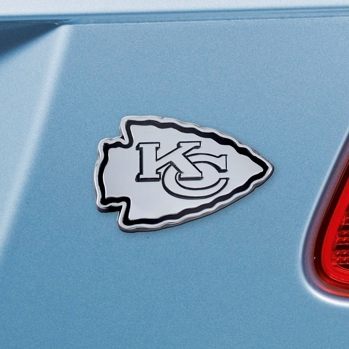 Fanmats Kansas City Chiefs 3D Chrome Metal Emblem Fan Gear NFL Kansas City Chiefs