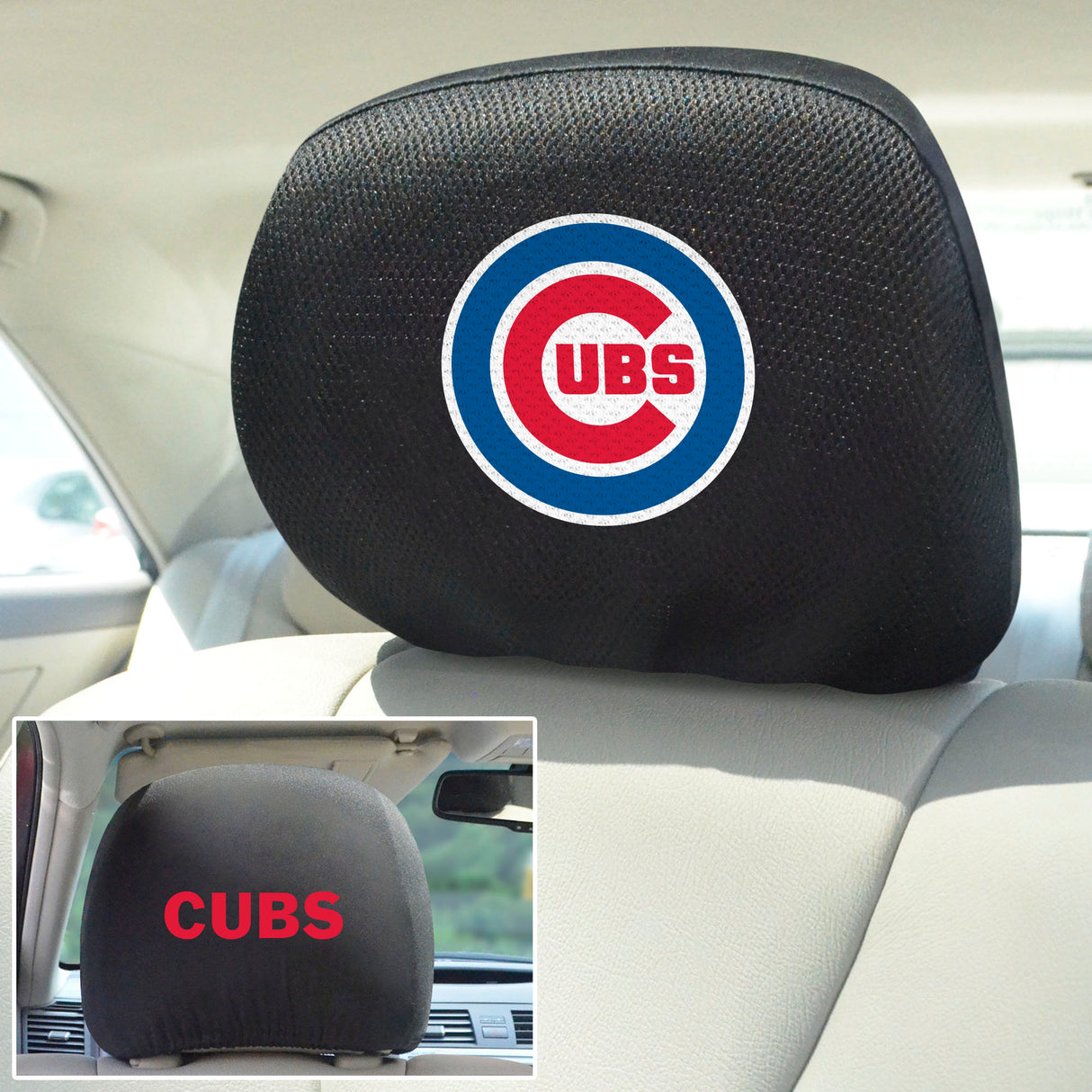 Fanmats Chicago Cubs Embroidered Head Rest Cover Set - 2 Pieces Fan Gear MLB Chicago Cubs