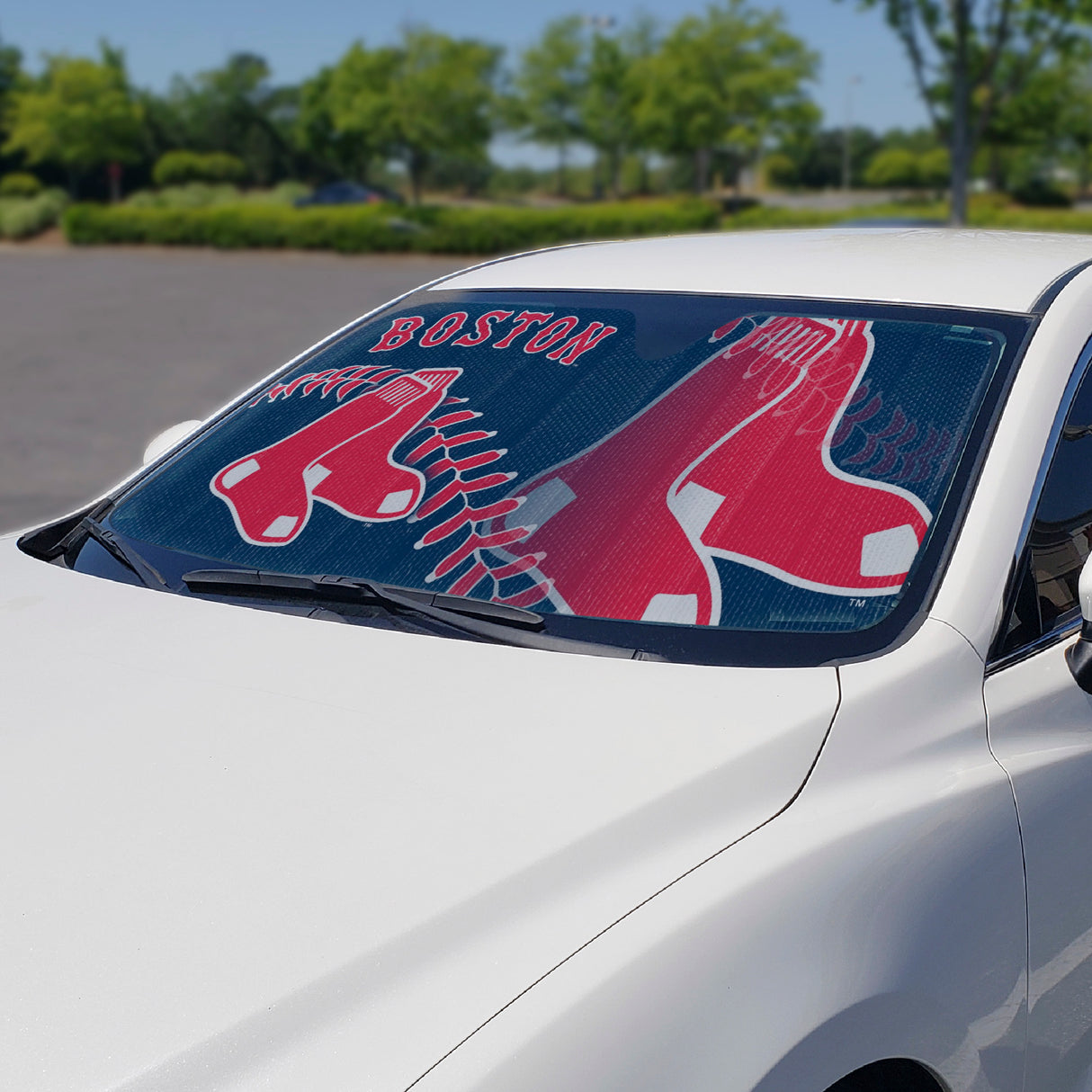 Fanmats Boston Red Sox Windshield Sun Shade Fan Gear MLB Boston Red Sox