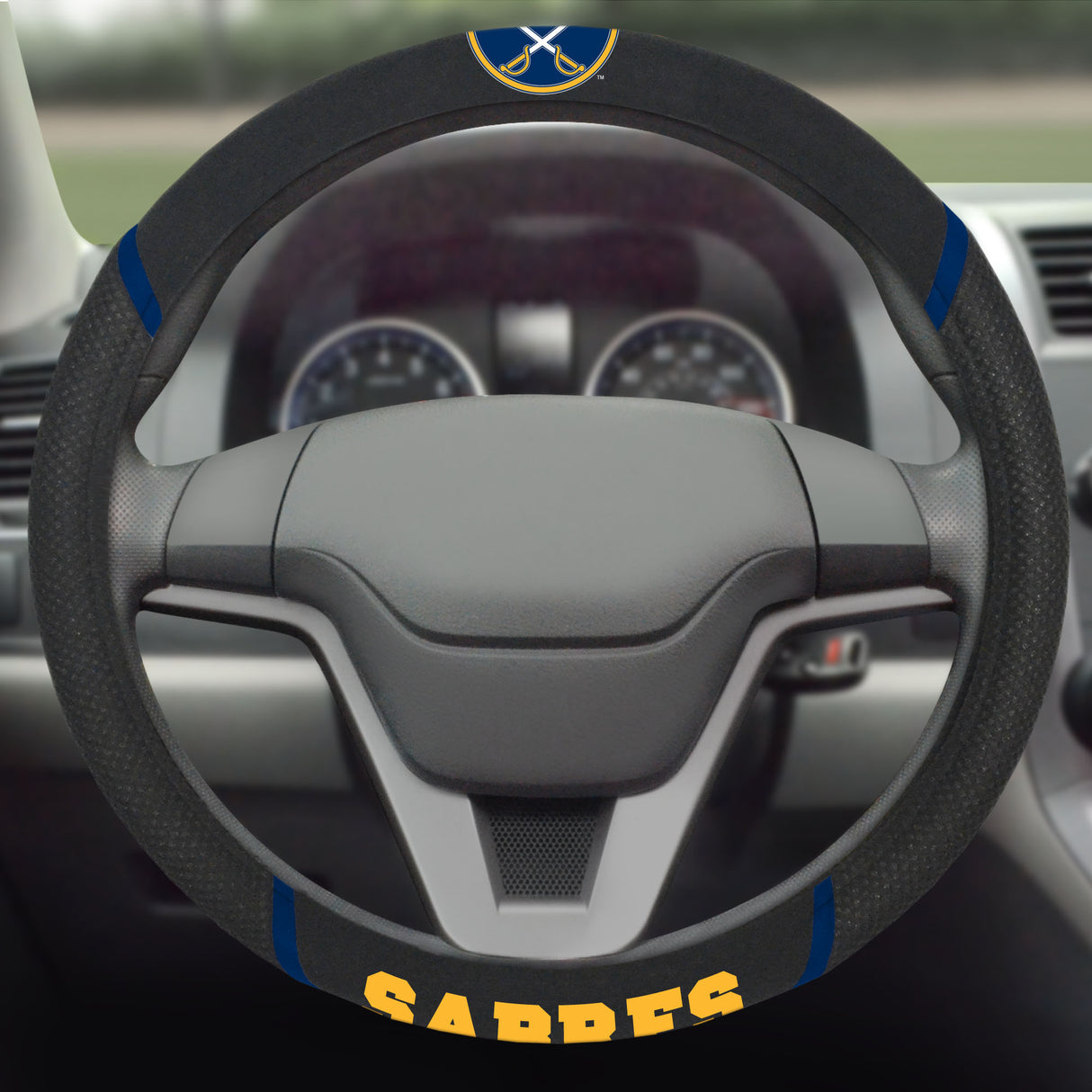 Fanmats Buffalo Sabres Embroidered Steering Wheel Cover Fan Gear NHL Buffalo Sabres