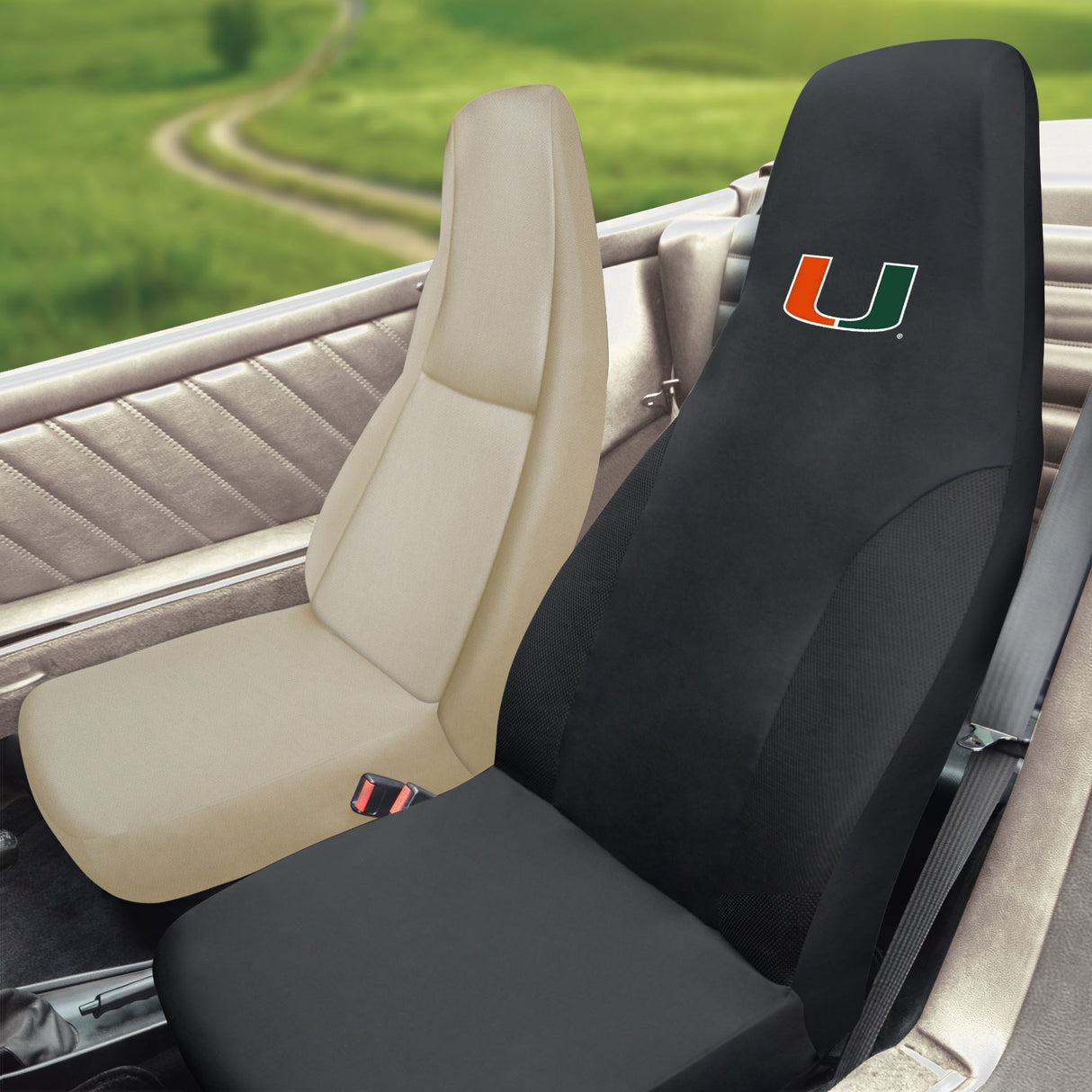Fanmats Miami Hurricanes Embroidered Seat Cover Fan Gear NCAA Miami Hurricanes