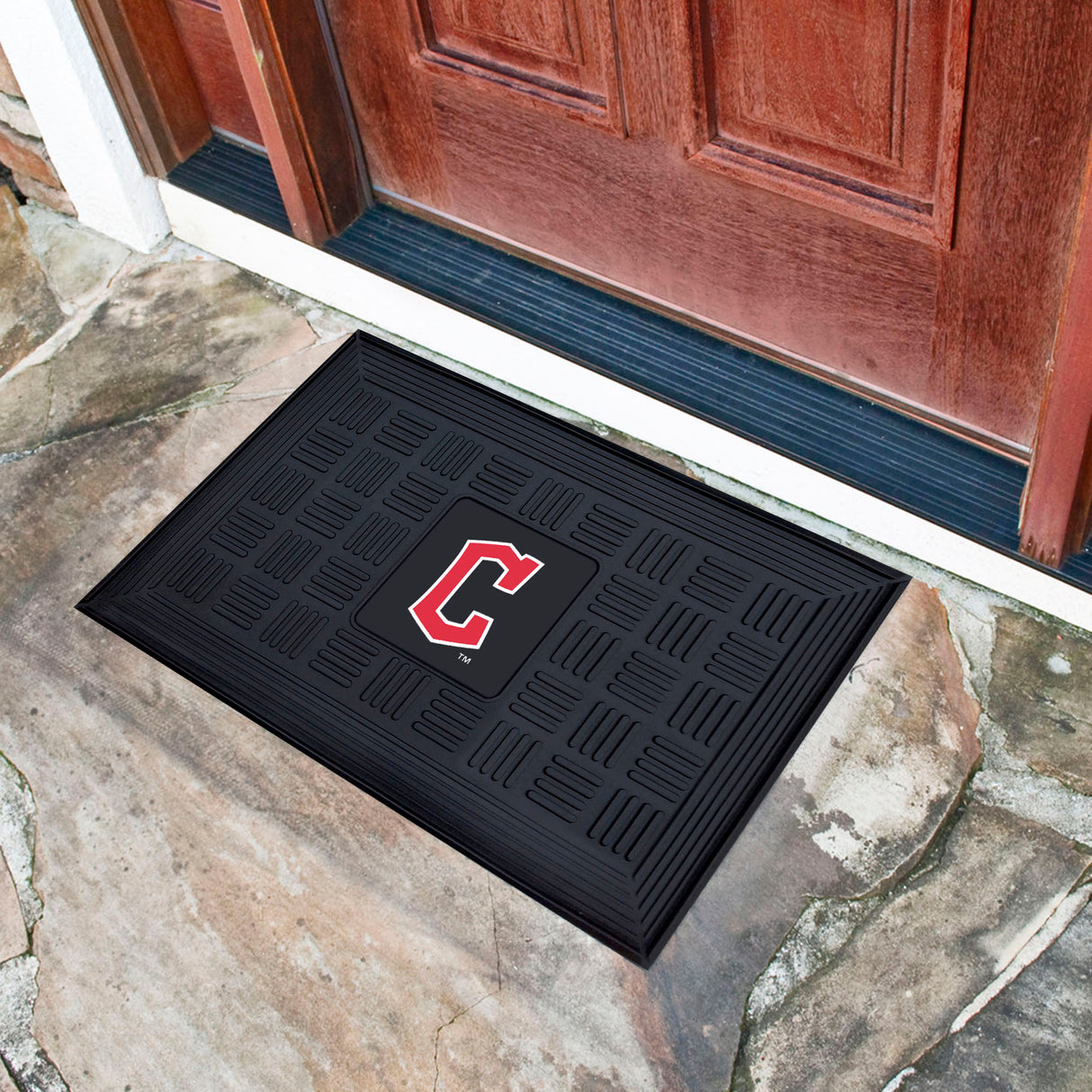 Fanmats Cleveland Guardians Heavy Duty Vinyl Medallion Door Mat - 19.5" x 31" Fan Gear MLB Cleveland Guardians