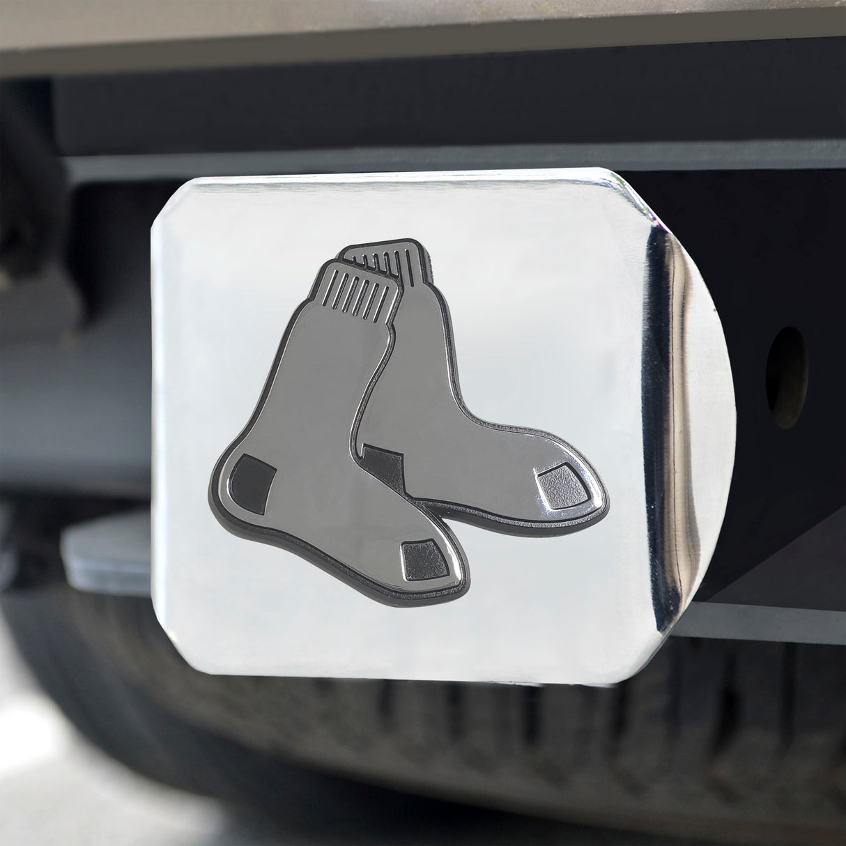 Fanmats Boston Red Sox Chrome Metal Hitch Cover with Chrome Metal 3D Emblem Fan Gear MLB Boston Red Sox