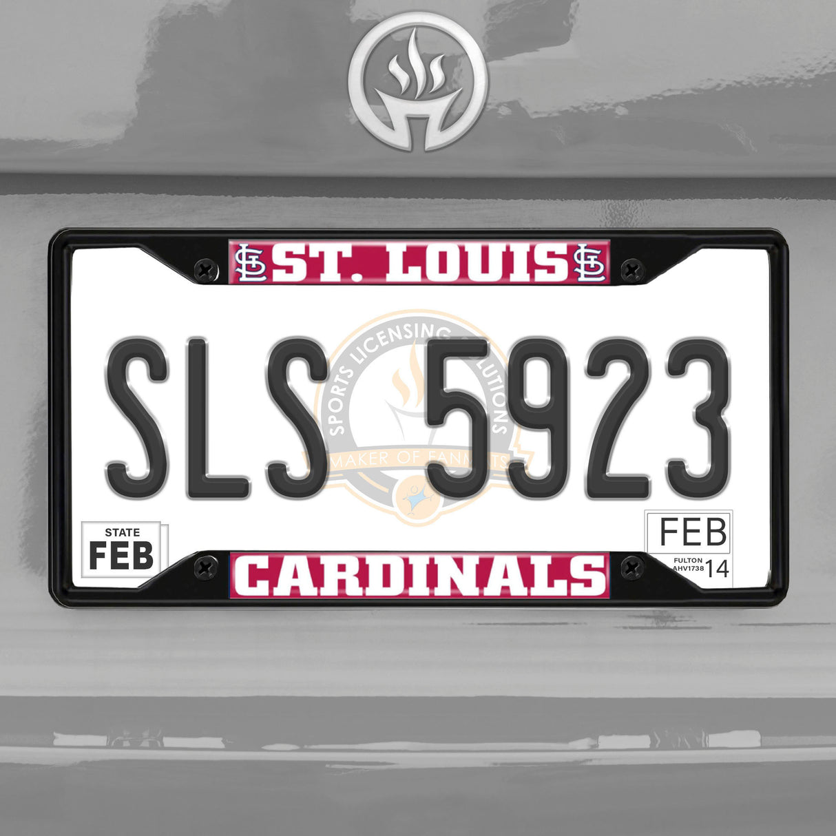 Fanmats St. Louis Cardinals Metal License Plate Frame Black Finish