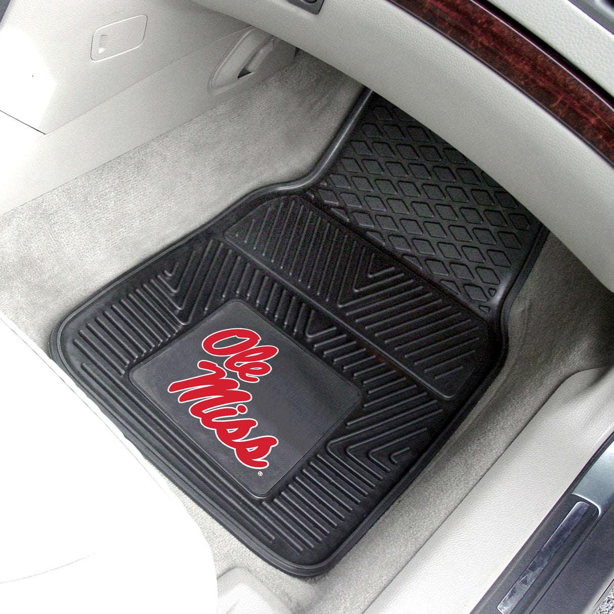 Fanmats Ole Miss Rebels Heavy Duty Car Mat Set - 2 Pieces Fan Gear NCAA Mississippi Rebels