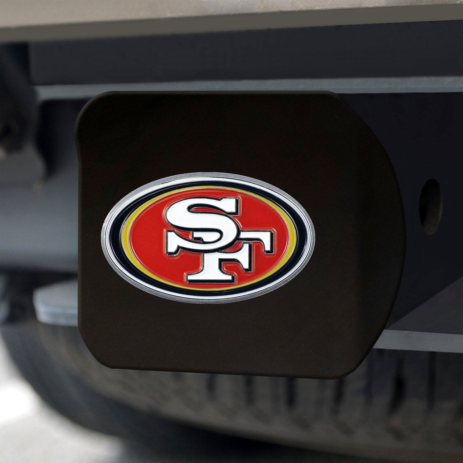 Fanmats San Francisco 49ers Black 3D Color Emblem Metal Hitch Cover Fan Gear NFL San Francisco 49ers