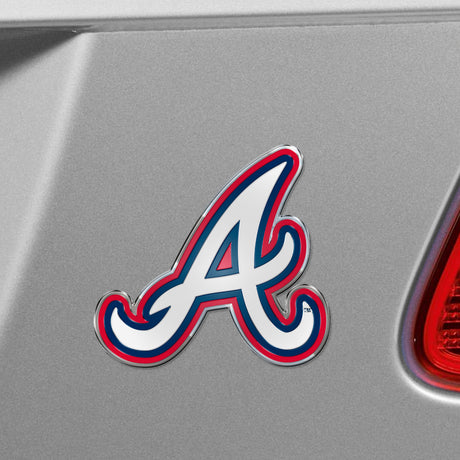 Fanmats Atlanta Braves Heavy Duty Aluminum Embossed Color Emblem Fan Gear MLB Atlanta Braves