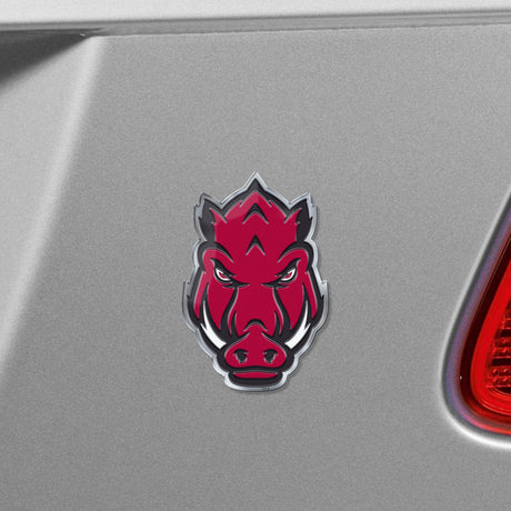 Fanmats Arkansas Razorbacks Heavy Duty Aluminum Embossed Color Emblem - Alternate Fan Gear NCAA Arkansas Razorbacks