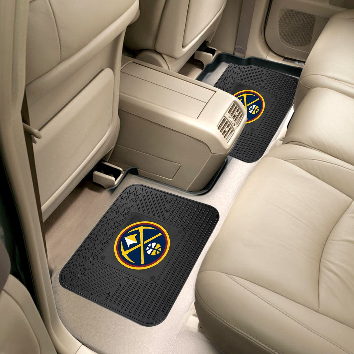 Fanmats Denver Nuggets Back Seat Car Utility Mats - 2 Piece Set Fan Gear NBA Denver Nuggets