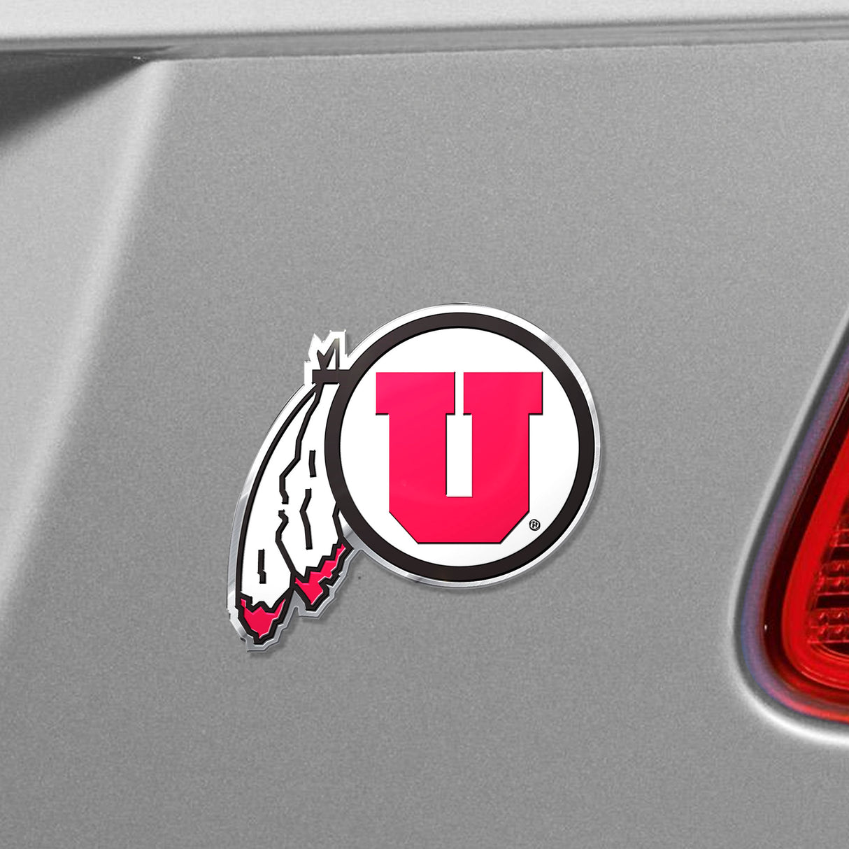 Fanmats Utah Utes Heavy Duty Aluminum Embossed Color Emblem Fan Gear NCAA Utah Utes