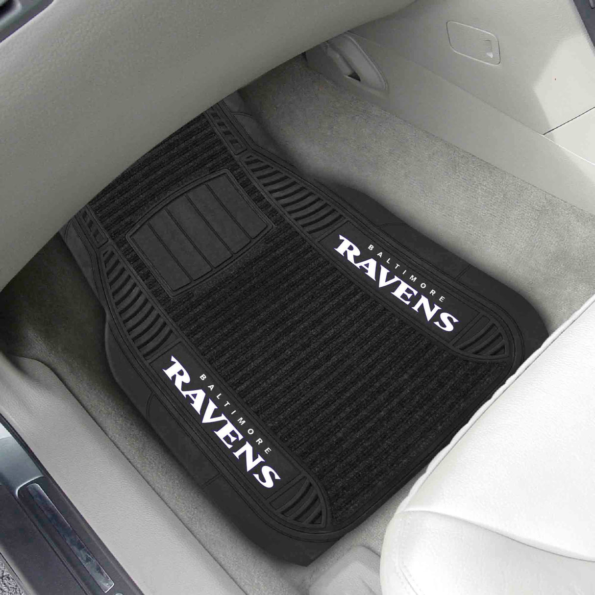Fanmats Baltimore Ravens 2 Piece Deluxe Car Mat Set Fan Gear NFL Baltimore Ravens