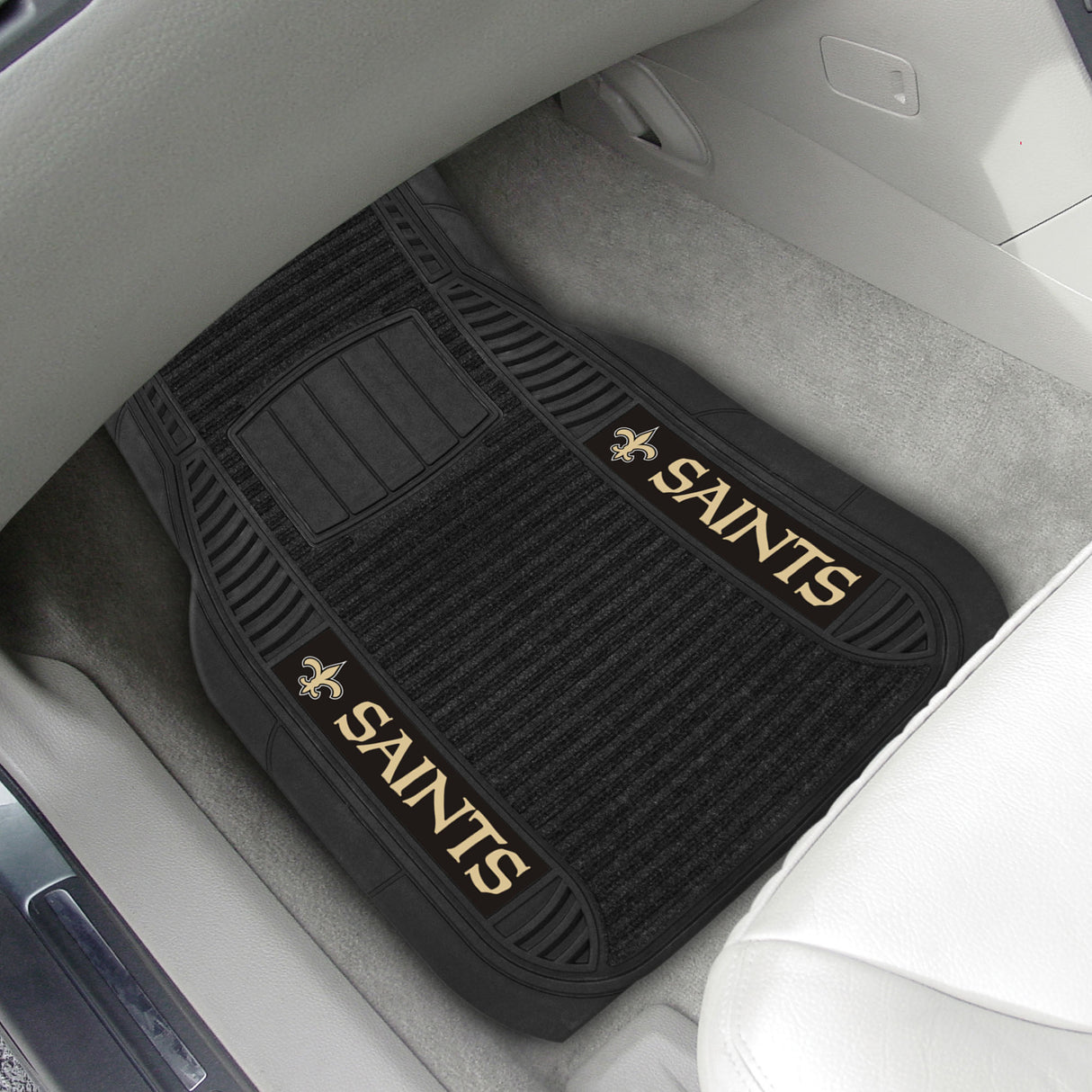 Fanmats New Orleans Saints 2 Piece Deluxe Car Mat Set Fan Gear NFL New Orleans Saints