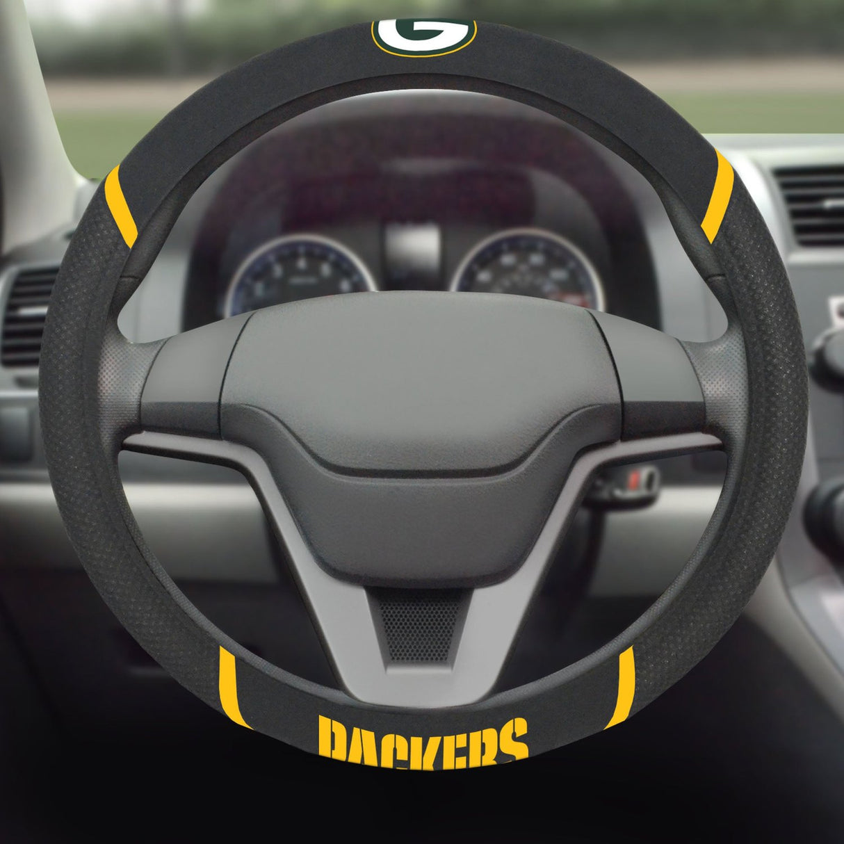 Fanmats Green Bay Packers Embroidered Steering Wheel Cover Fan Gear NFL Green Bay Packers
