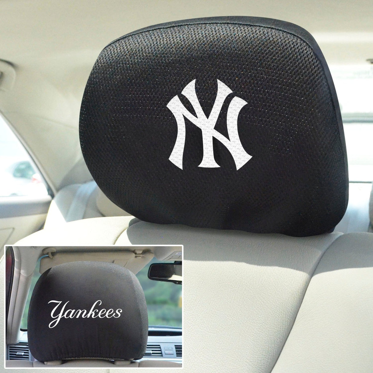 Fanmats New York Yankees Embroidered Head Rest Cover Set - 2 Pieces Fan Gear MLB New York Yankees