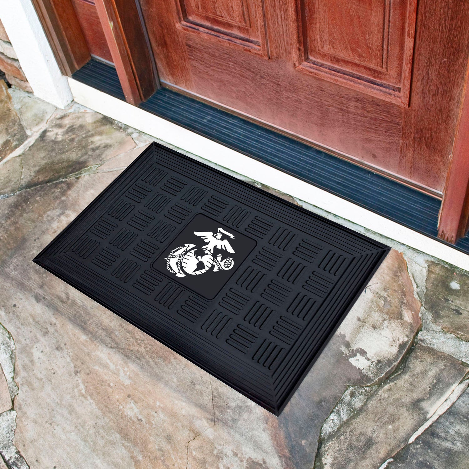 Fanmats U.S. Marines Heavy Duty Vinyl Medallion Door Mat - 19.5" x 31" Fan Gear Military All