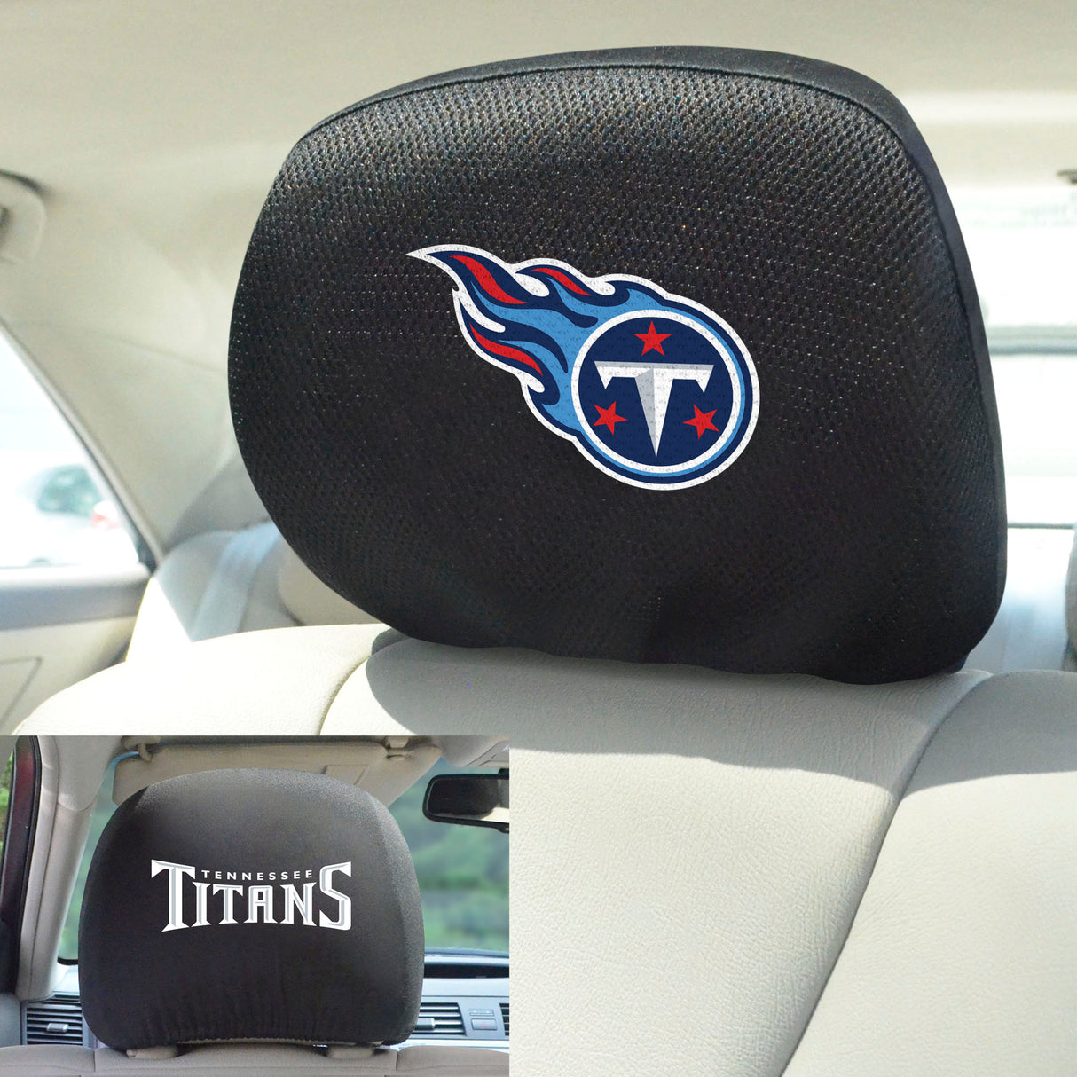 Fanmats Tennessee Titans Embroidered Head Rest Cover Set - 2 Pieces Fan Gear NFL Tennessee Titans