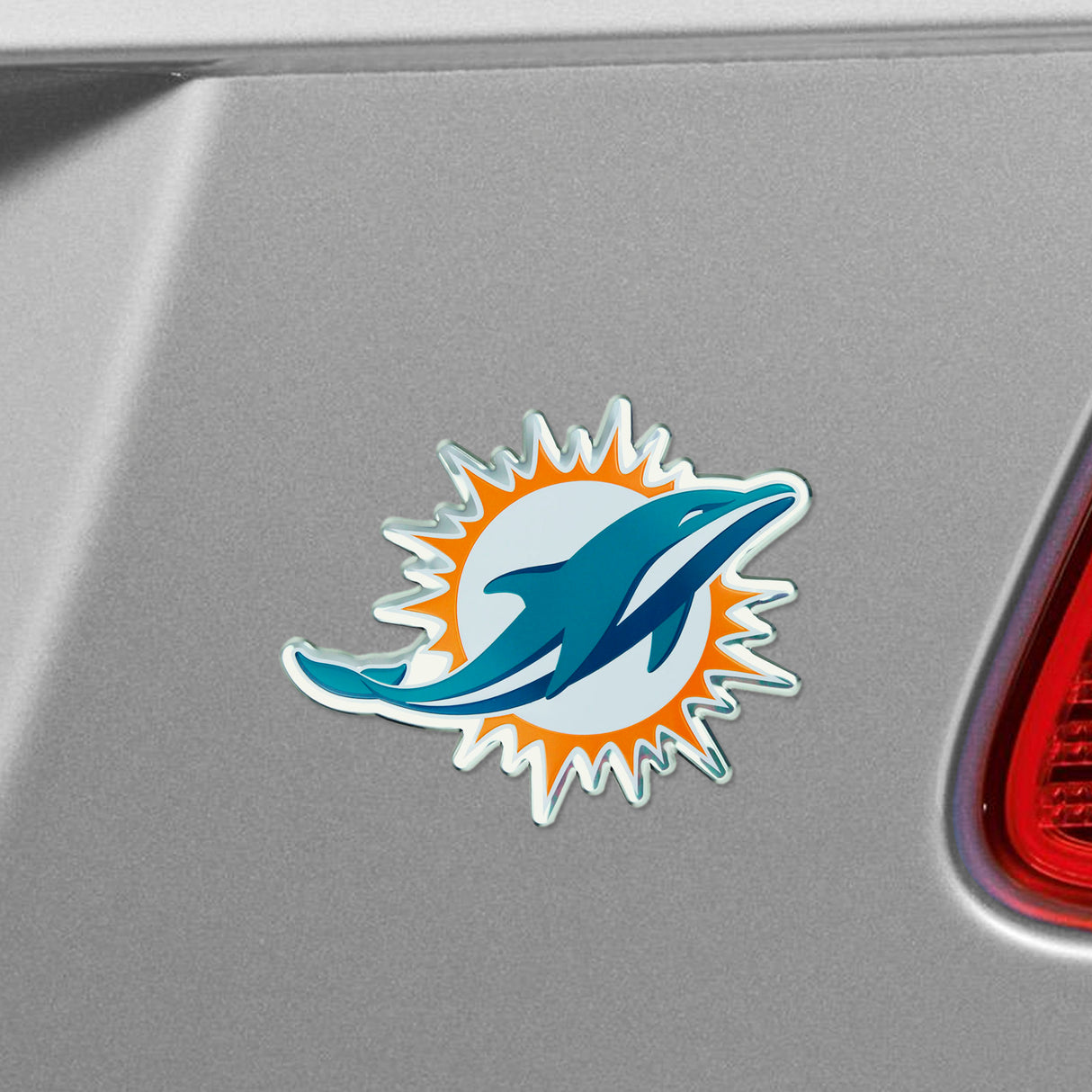 Fanmats Miami Dolphins Heavy Duty Aluminum Embossed Color Emblem Fan Gear NFL Miami Dolphins