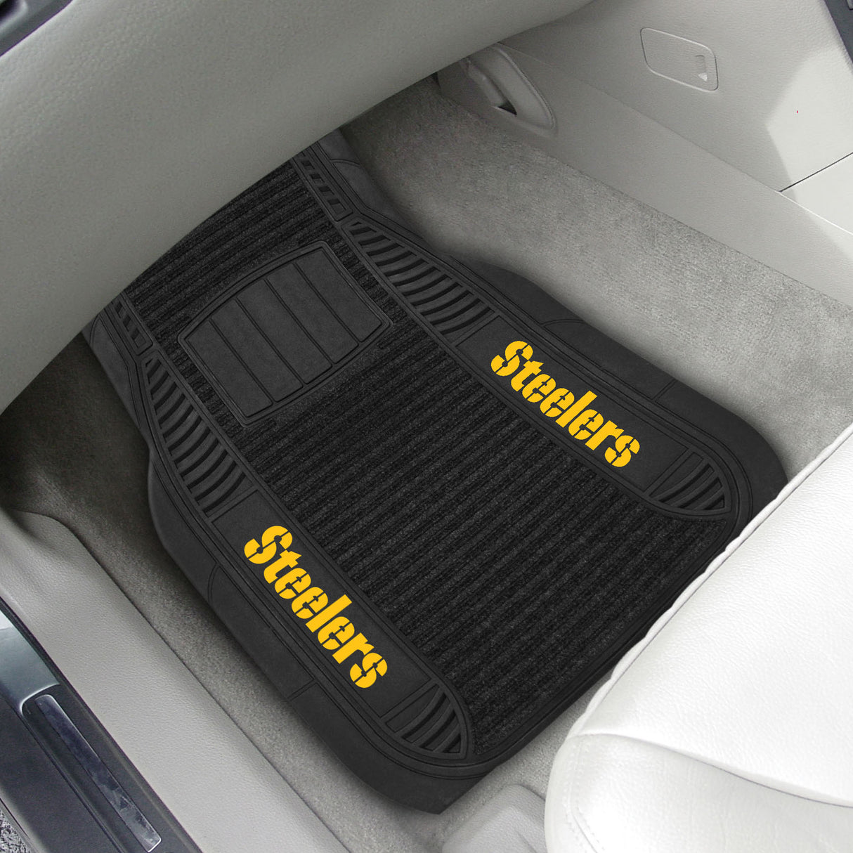 Fanmats Pittsburgh Steelers 2 Piece Deluxe Car Mat Set Fan Gear NFL Pittsburgh Steelers