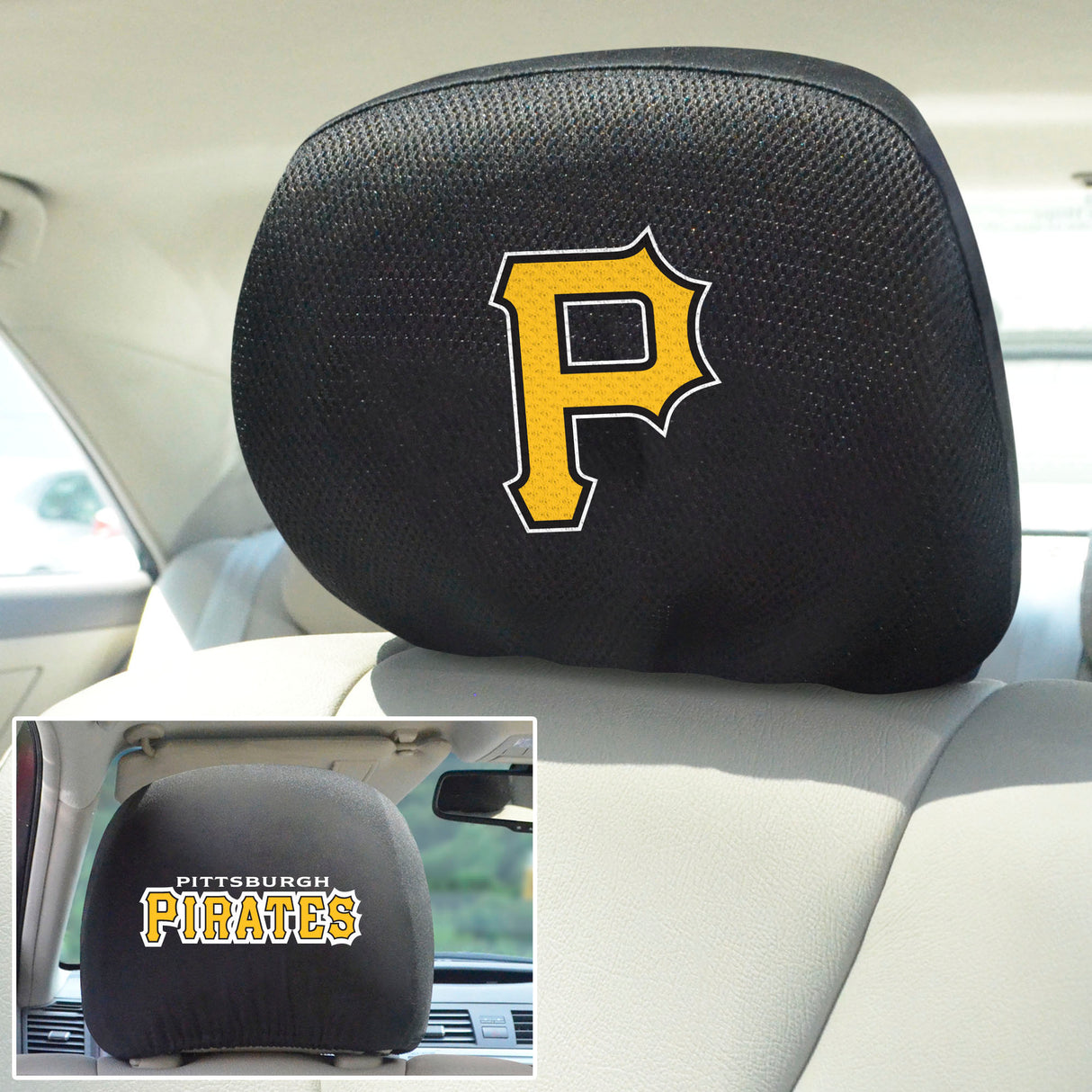 Fanmats Pittsburgh Pirates Embroidered Head Rest Cover Set - 2 Pieces Fan Gear MLB Pittsburgh Pirates