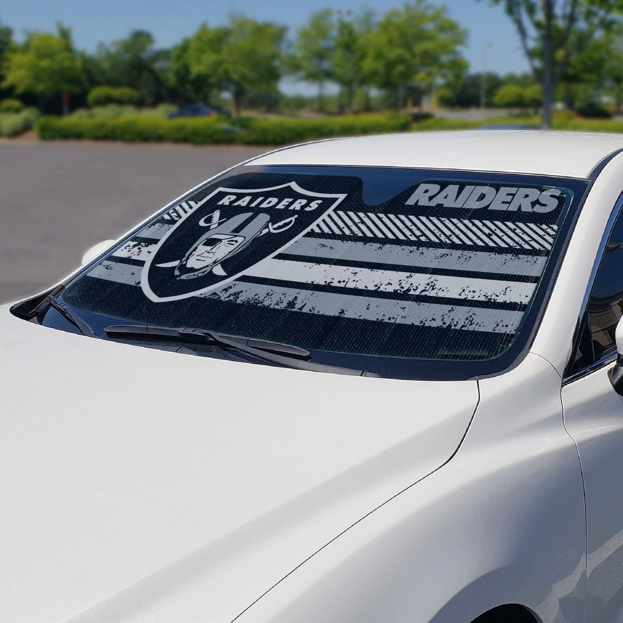 Fanmats Las Vegas Raiders Windshield Sun Shade Fan Gear NFL Las Vegas Raiders