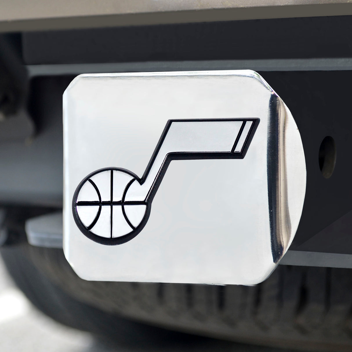 Fanmats Utah Jazz Chrome Metal Hitch Cover with Chrome Metal 3D Emblem Fan Gear NBA Utah Jazz