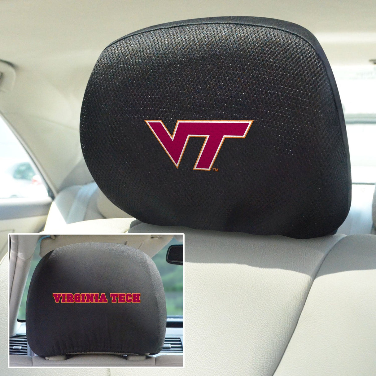 Fanmats Virginia Tech Hokies Embroidered Head Rest Cover Set - 2 Pieces Fan Gear NCAA Virginia Tech Hokies