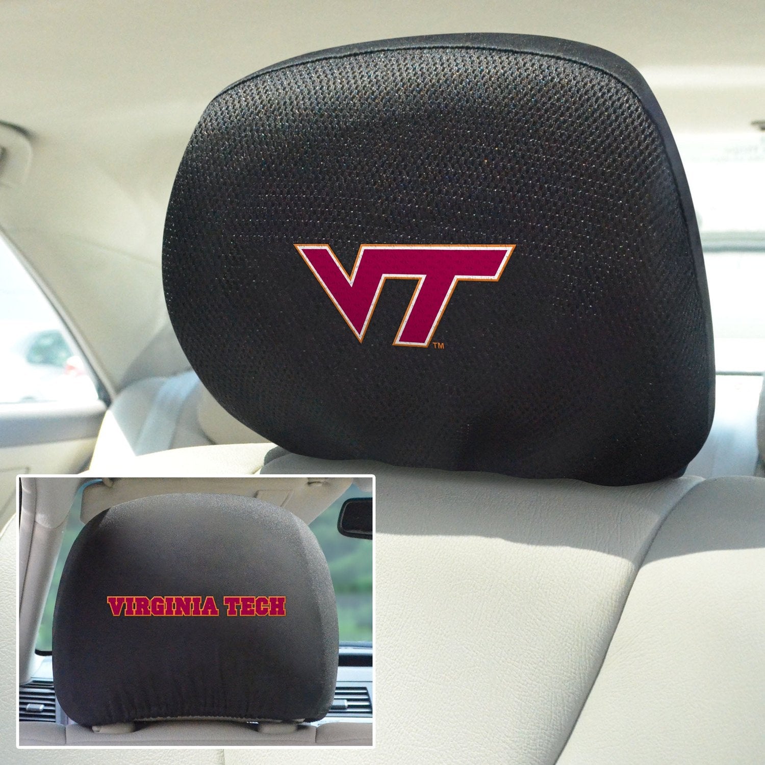 Fanmats Virginia Tech Hokies Embroidered Head Rest Cover Set - 2 Pieces Fan Gear NCAA Virginia Tech Hokies