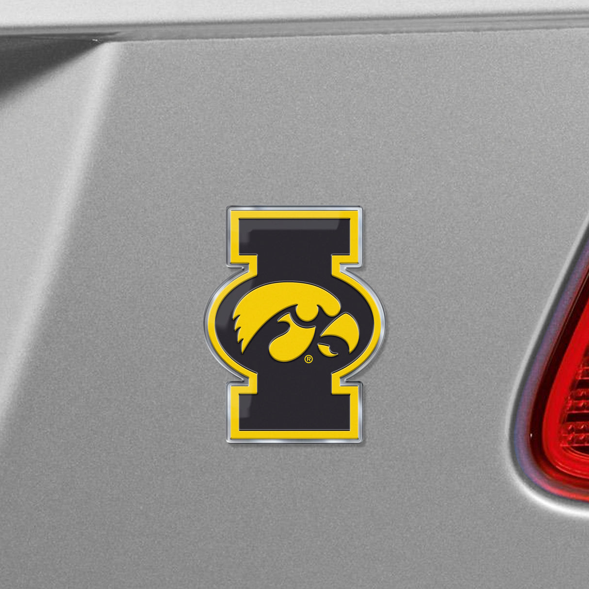 Fanmats Iowa Hawkeyes Heavy Duty Aluminum Embossed Color Emblem - Alternate Fan Gear NCAA Iowa Hawkeyes