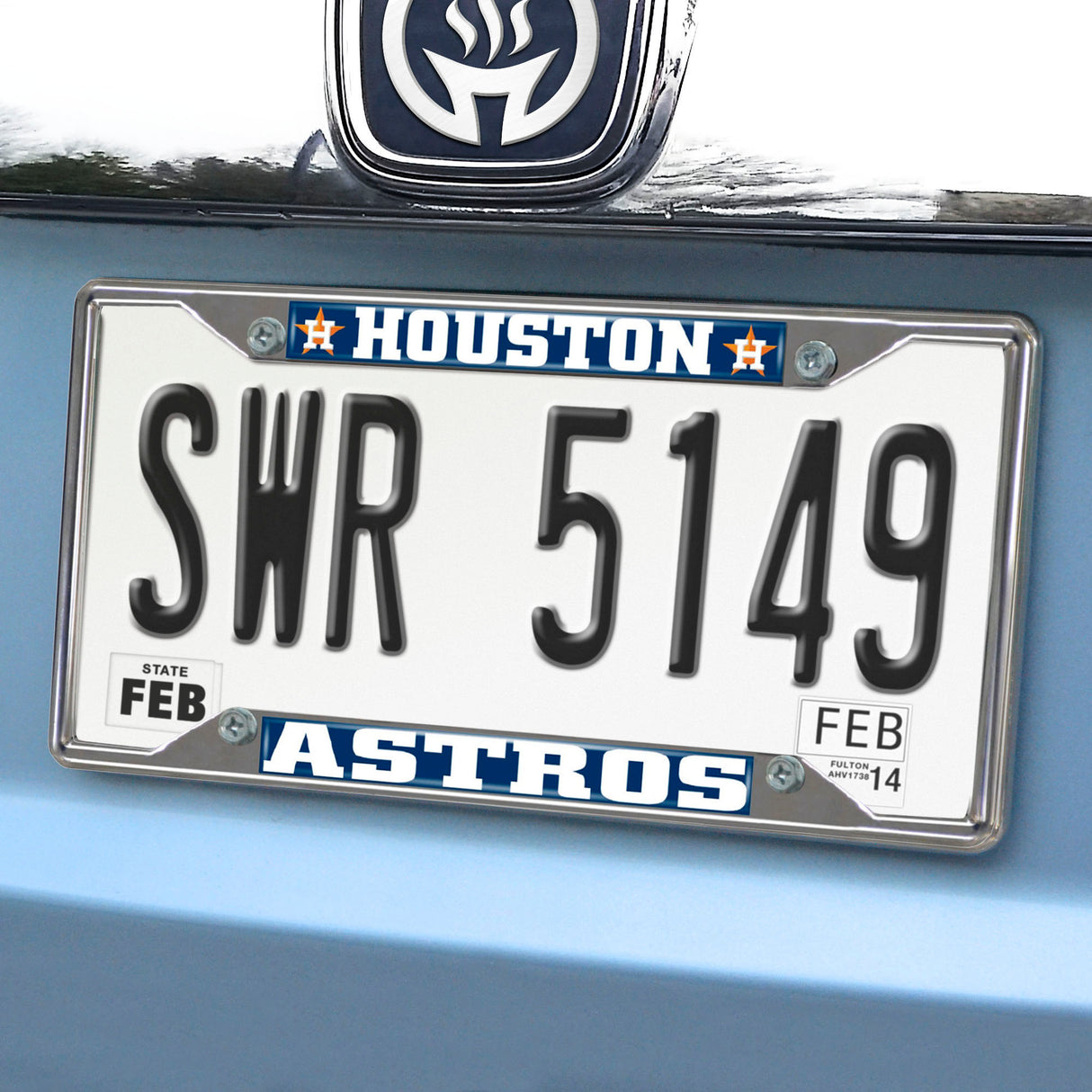 Fanmats Houston Astros Chrome Metal License Plate Frame, 6.25" x 12.25" Fan Gear MLB Houston Astros
