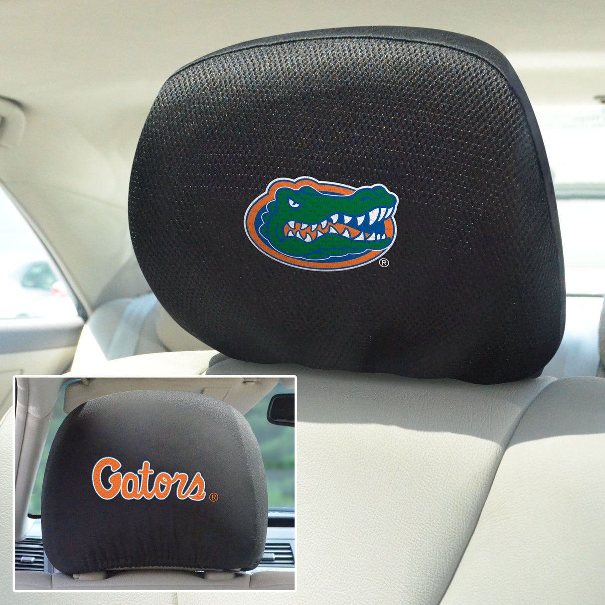 Fanmats Florida Gators Embroidered Head Rest Cover Set - 2 Pieces Fan Gear NCAA Florida Gators