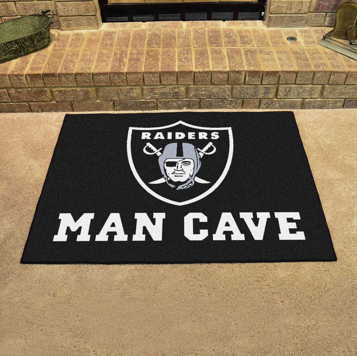 Fanmats Las Vegas Raiders Man Cave All-Star Rug - 34" x 42.5" Fan Gear NFL Las Vegas Raiders
