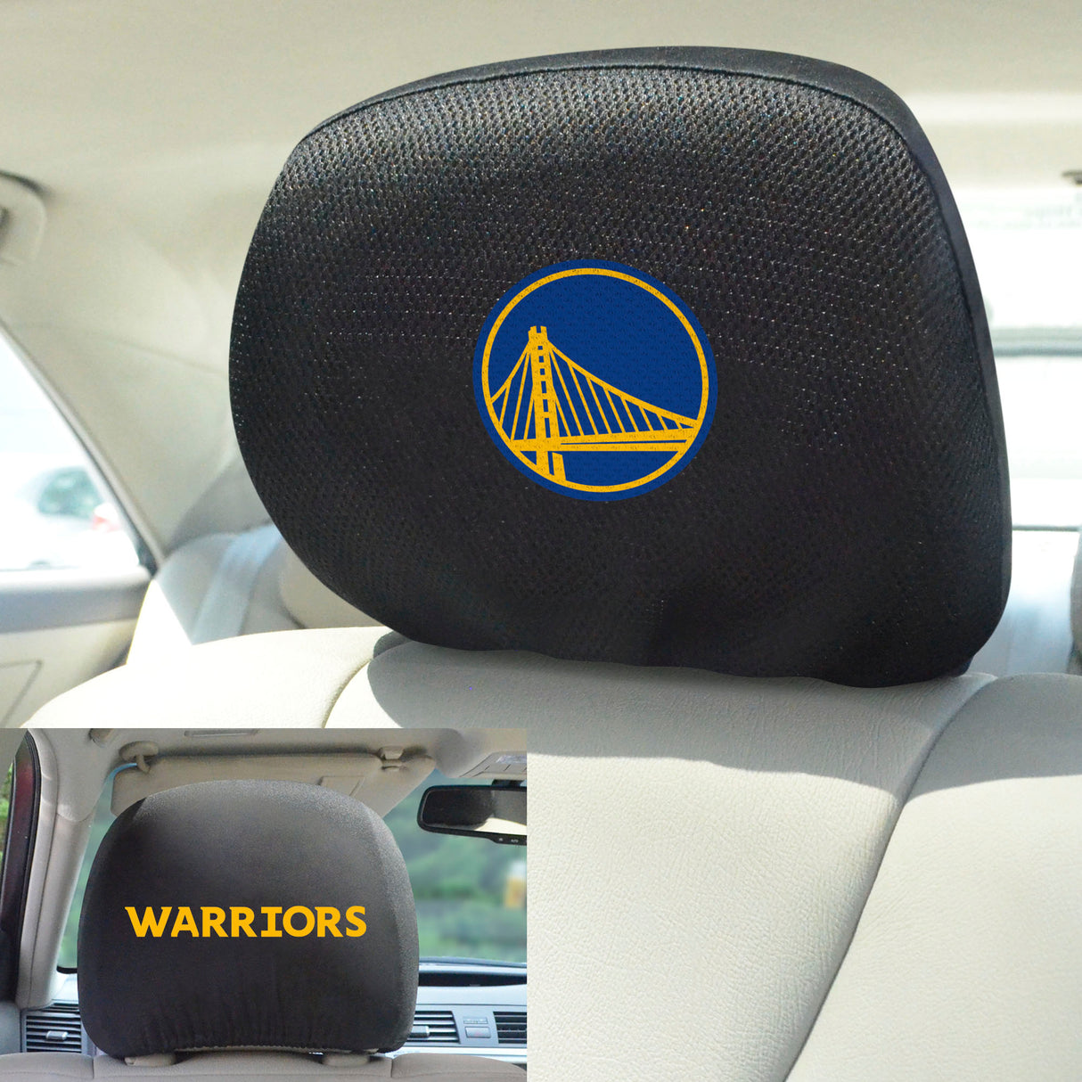 Fanmats Golden State Warriors Embroidered Head Rest Cover Set - 2 Pieces Fan Gear NBA Golden State Warriors