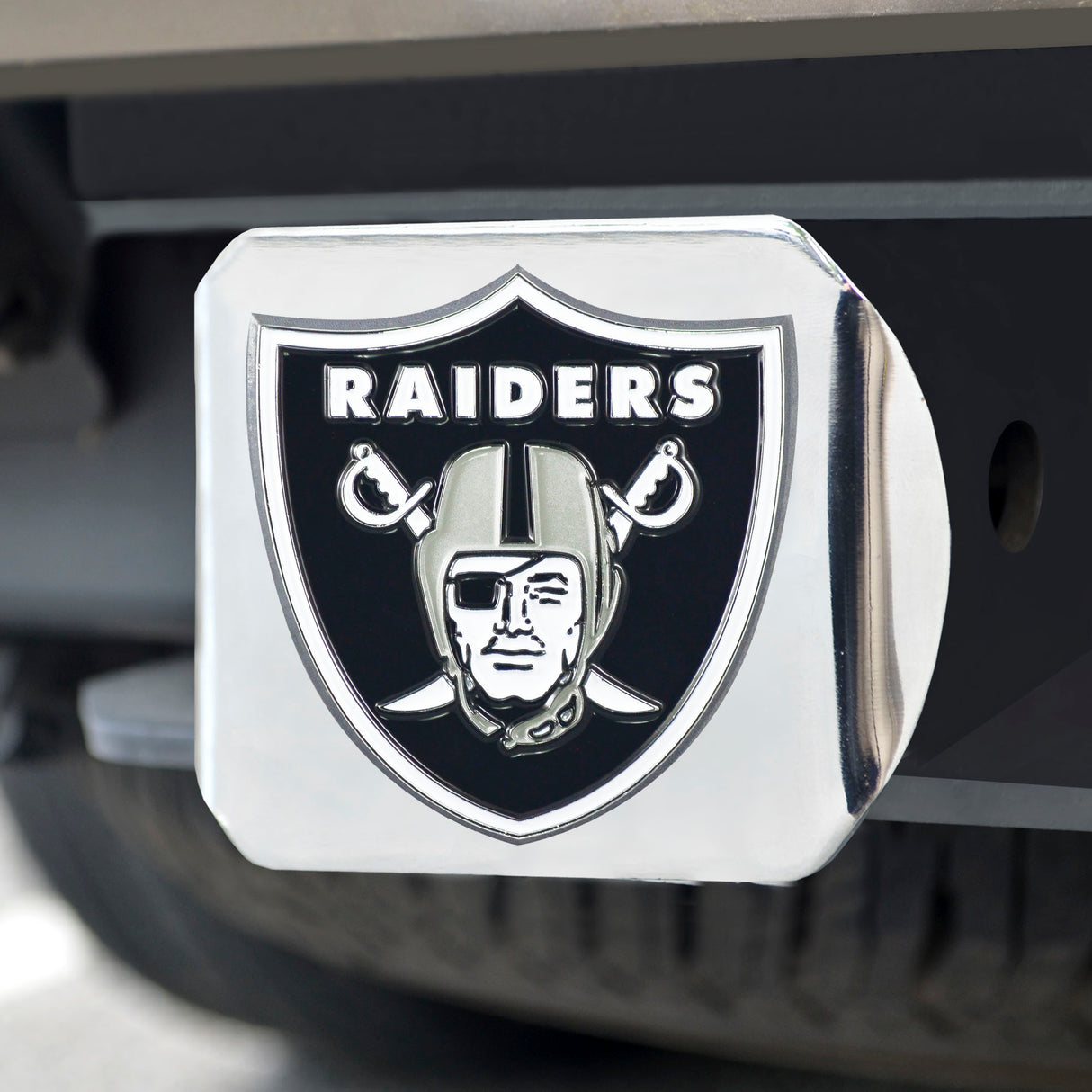 Fanmats Las Vegas Raiders Hitch Cover - 3D Color Emblem Fan Gear NFL Las Vegas Raiders