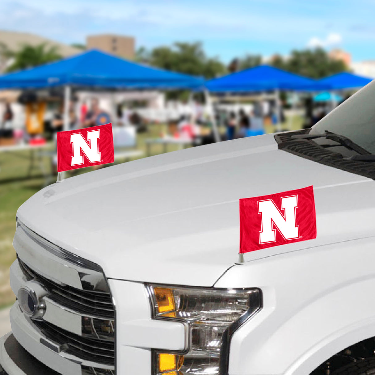 Fanmats Nebraska Cornhuskers Ambassador Car Flags - 2 Pack Mini Auto Flags, 4" X 6" Fan Gear NCAA Nebraska Cornhuskers