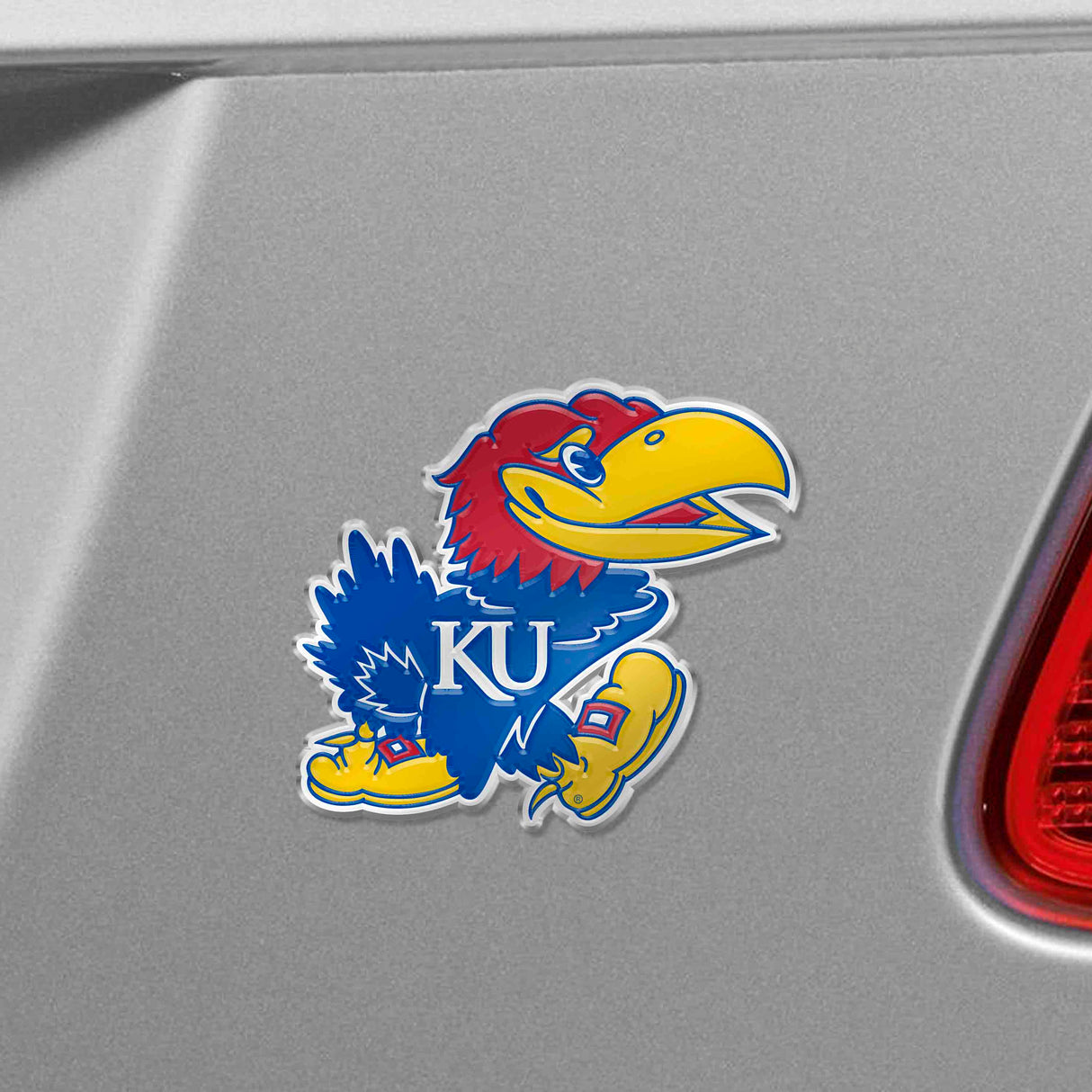 Fanmats Kansas Jayhawks Heavy Duty Aluminum Embossed Color Emblem Fan Gear NCAA Kansas Jayhawks