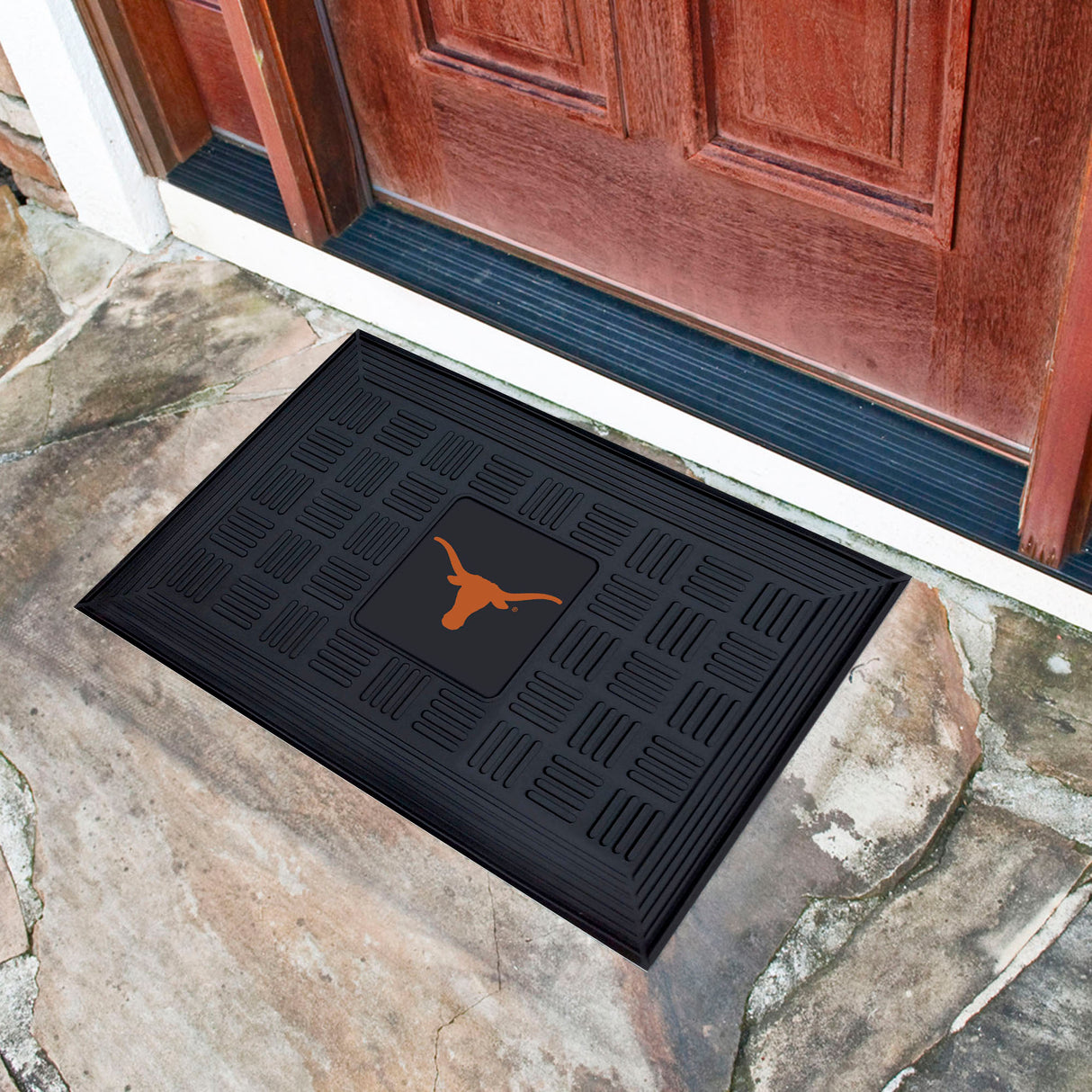 Fanmats Texas Longhorns Heavy Duty Vinyl Medallion Door Mat - 19.5" x 31" Fan Gear NCAA Texas Longhorns