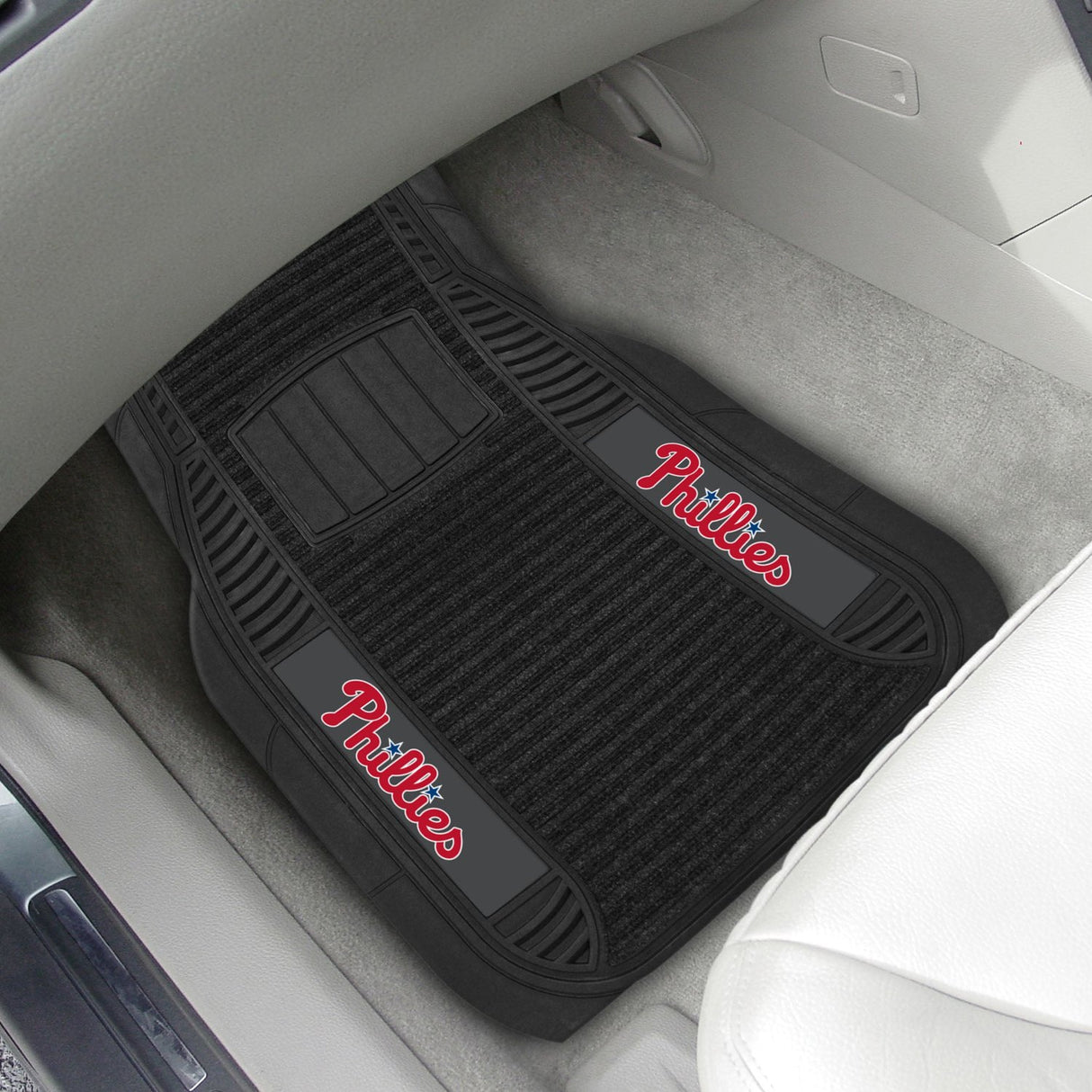 Fanmats Philadelphia Phillies 2 Piece Deluxe Car Mat Set Fan Gear MLB Philadelphia Phillies