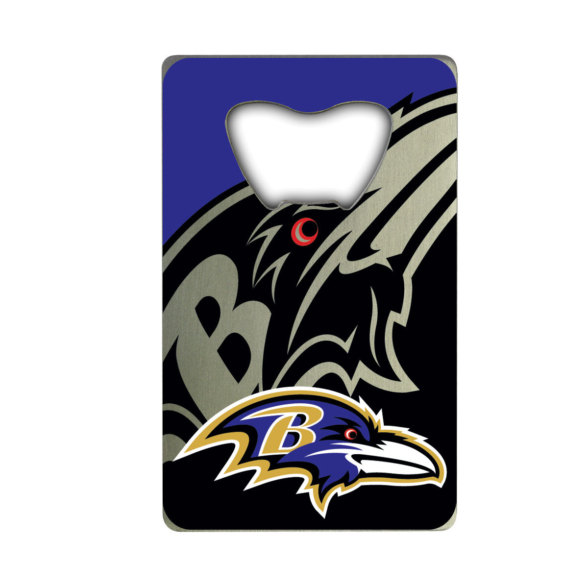 Fanmats Baltimore Ravens Credit Card Style Bottle Opener - 2” x 3.25" Fan Gear NFL Baltimore Ravens