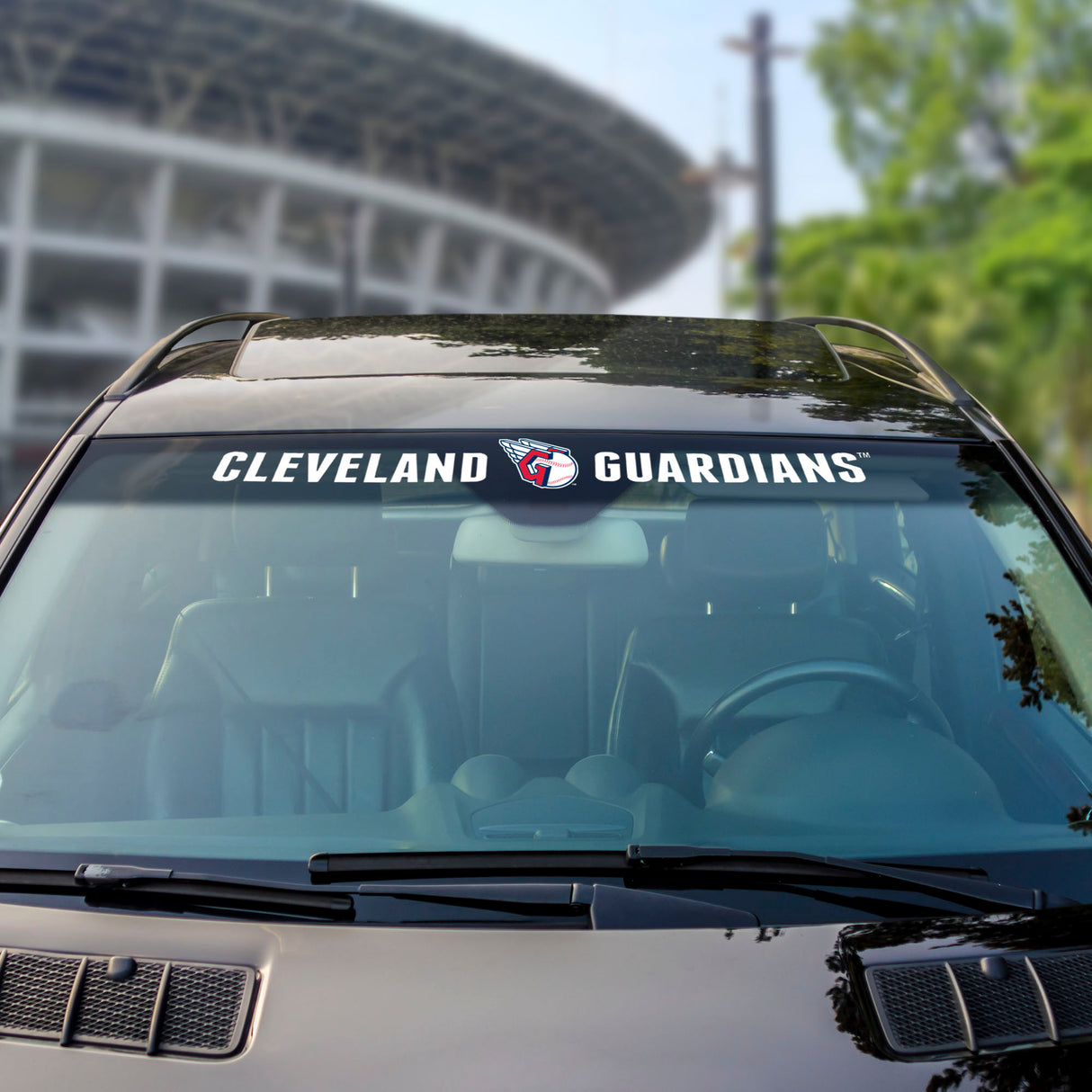 Fanmats Cleveland Guardians Sun Stripe Windshield Decal 3.25 in x 34 in Fan Gear MLB Cleveland Guardians